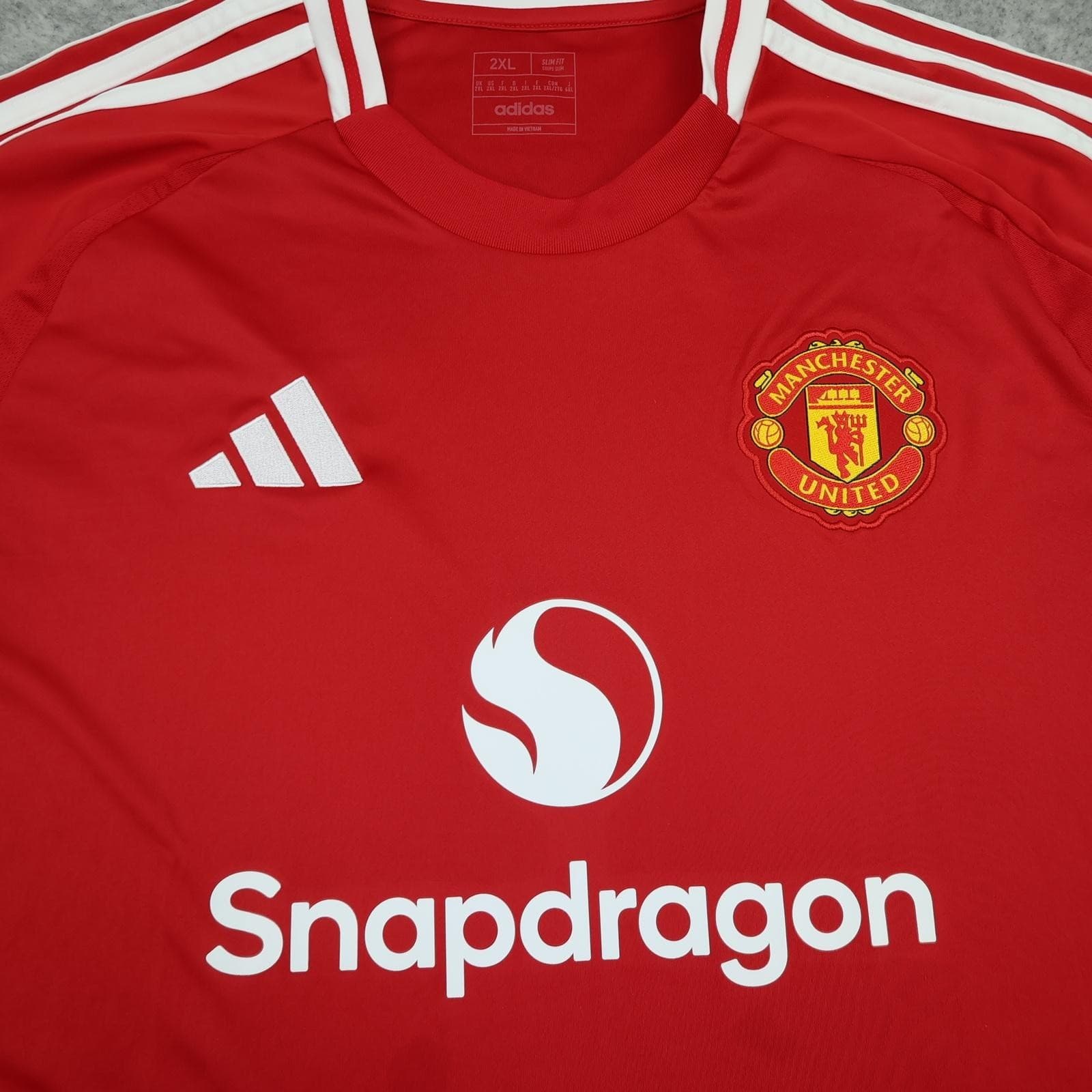 Manchester United Shirt Mens 2XL Red Home 2024 2025 Football Adidas Snapdragon photo 3