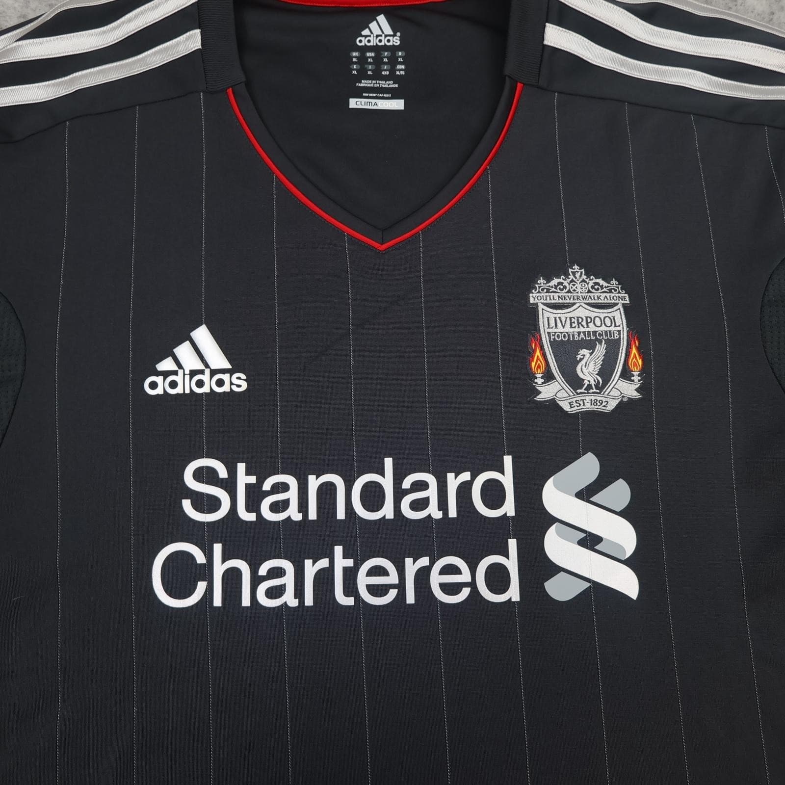 Liverpool Shirt Mens XL Black Away Kit 2011 2012 EPL Football Adidas Kuyt 18 photo 6