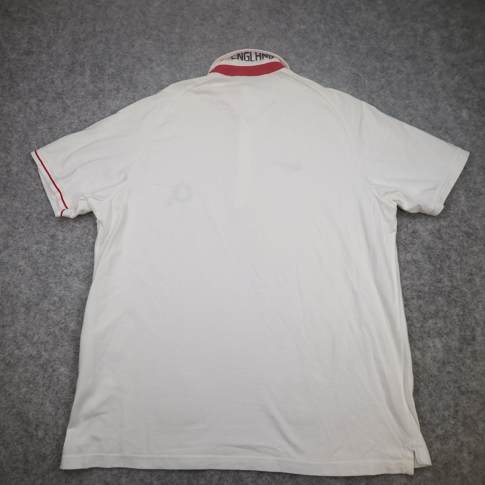 England Rugby Shirt Mens XL White Short Sleeve Rugby Union Nike O2 Polo Jersey photo 2