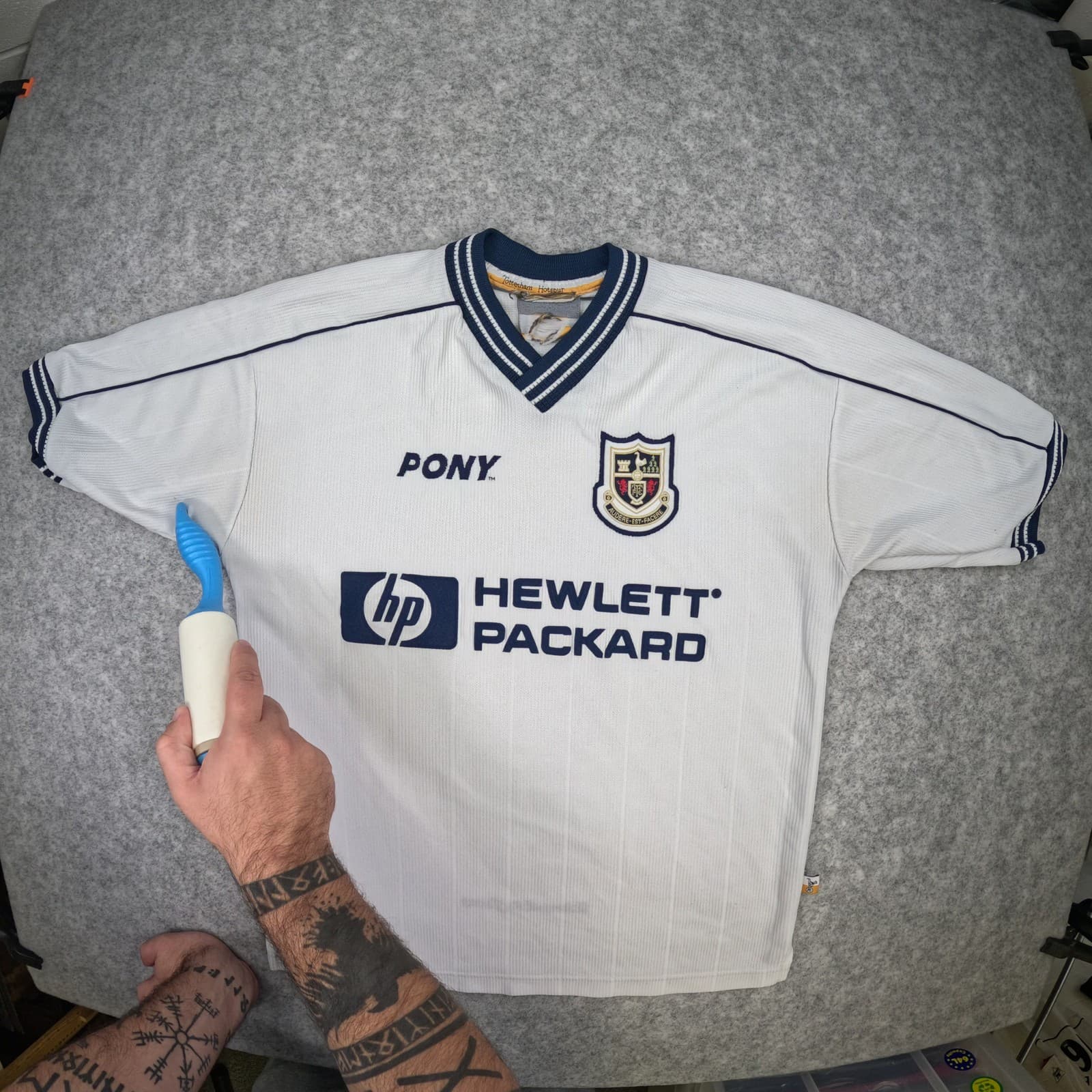 Tottenham Hotspur Football Shirt Small 1997 1999 White Home Pony Soccer Jersey photo 2
