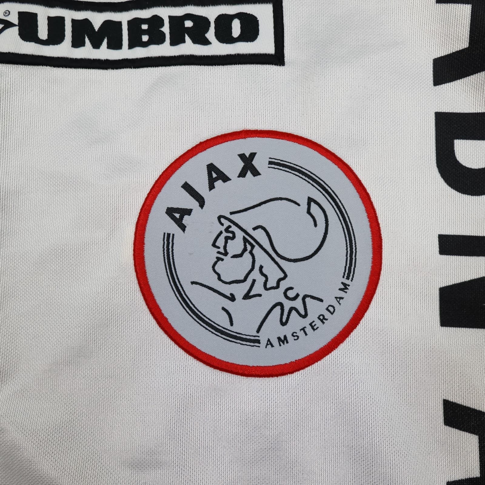 Ajax Football Shirt Large White Away Kit 1998 1999 Umbro Soccer Jersey photo 3