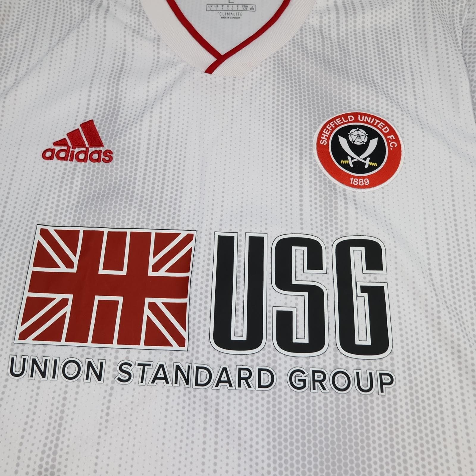 Sheffield United Shirt Mens Large White 2019 2020 Adidas Soccer Jersey USG photo 3