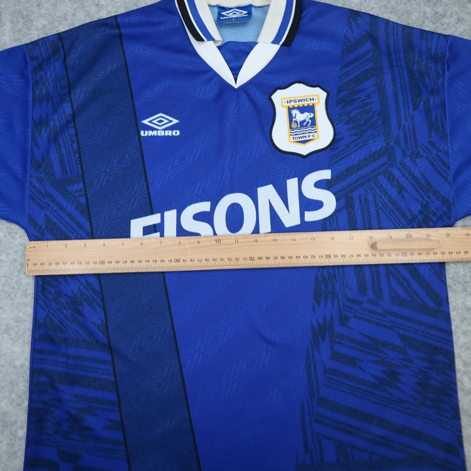 Vintage Ipswich Town Shirt Mens Large Blue Home 1994 1995 Umbro Fisons Jersey photo 9
