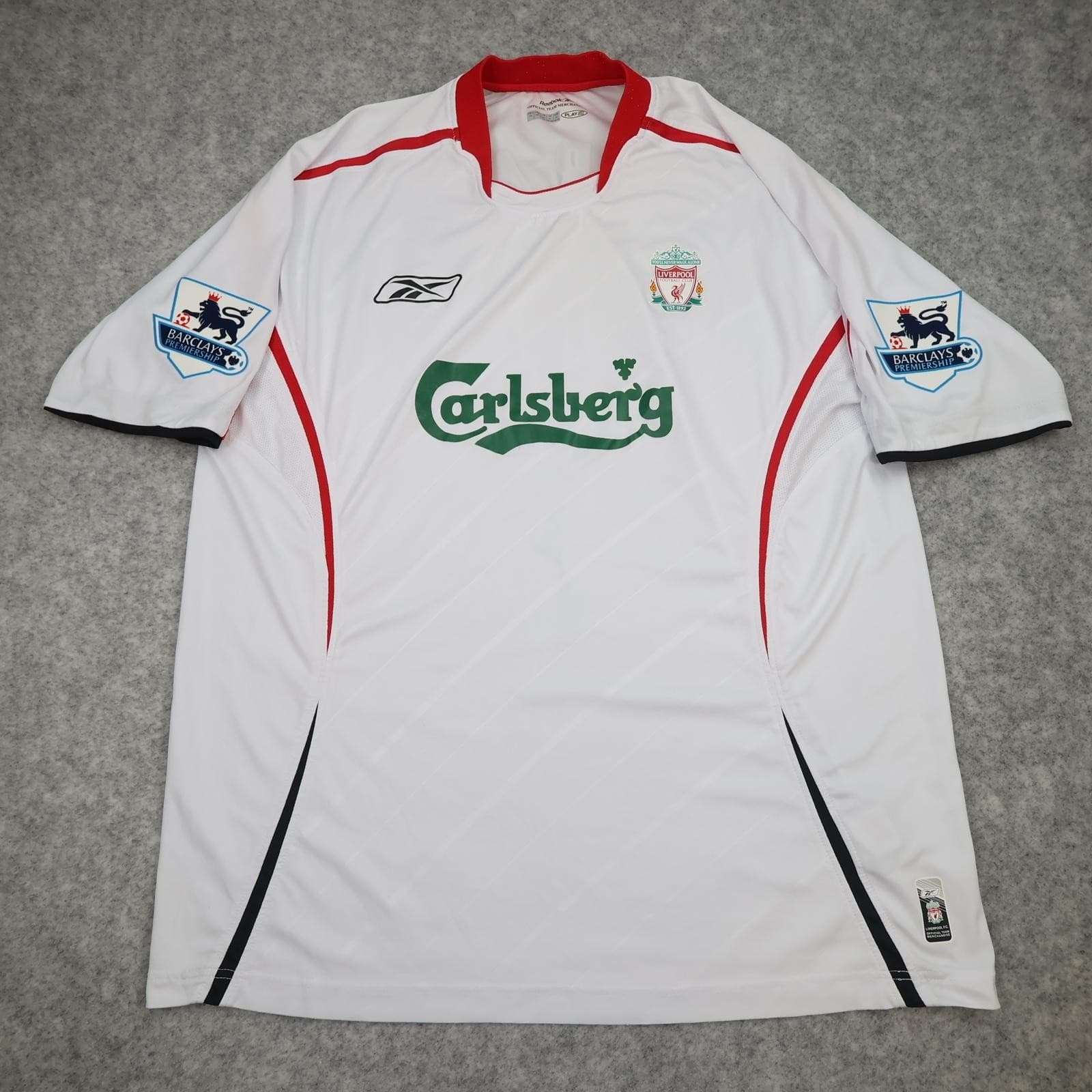 Vintage Liverpool Shirt Mens XL White Away 2005 2006 Football Reebok Gerrard 8 photo 2