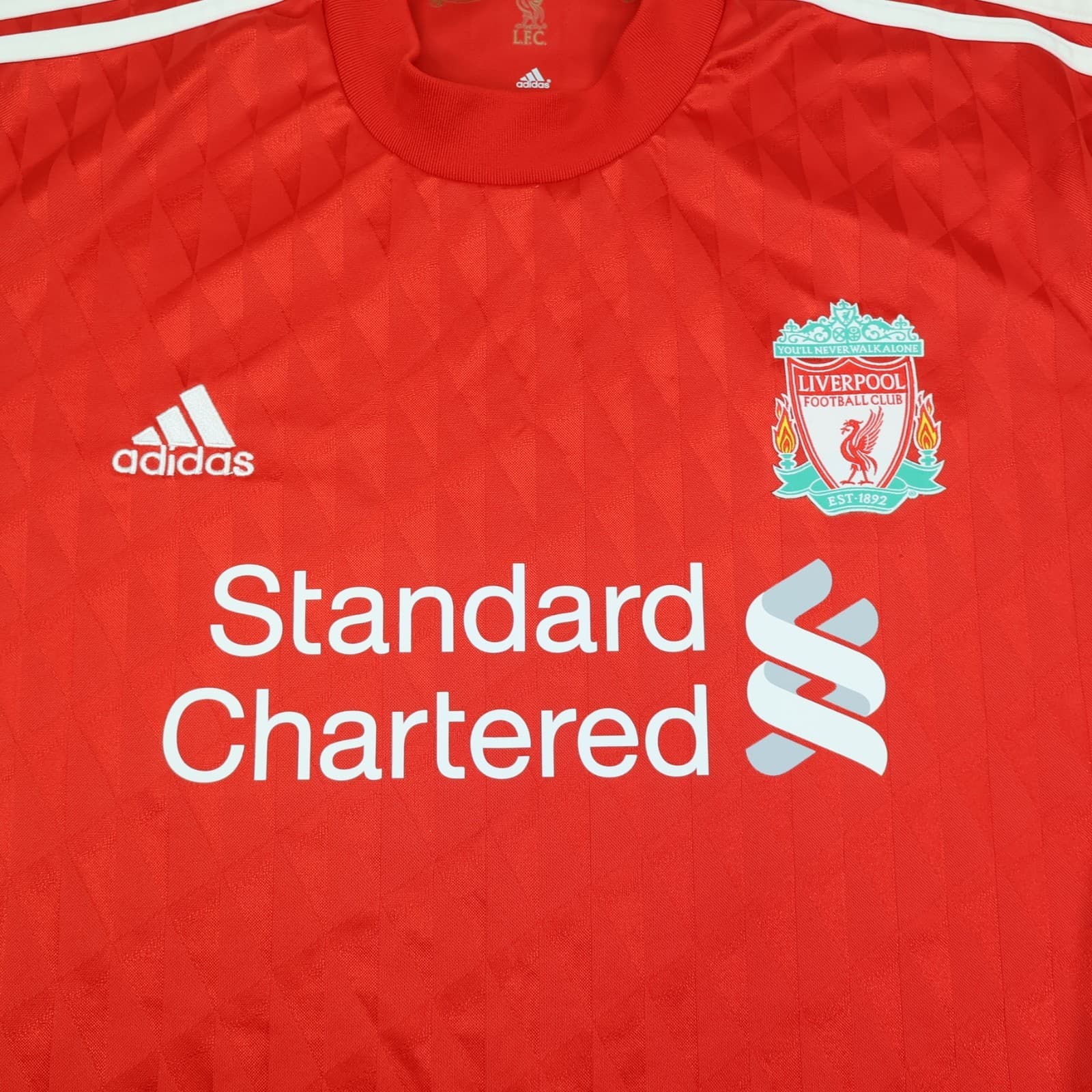 Vintage Liverpool Shirt Large Red Home Kit 2010 2011 Adidas Soccer Jersey photo 3