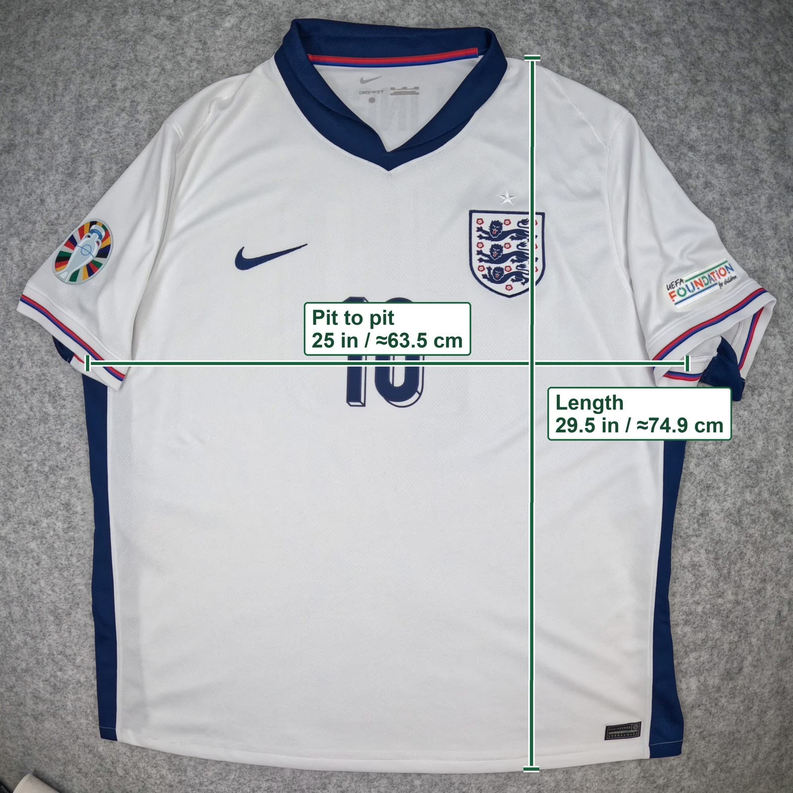 England Football Shirt 2XL White Home 2024 2025 Nike Jude Bellingham 10 Jersey photo 5