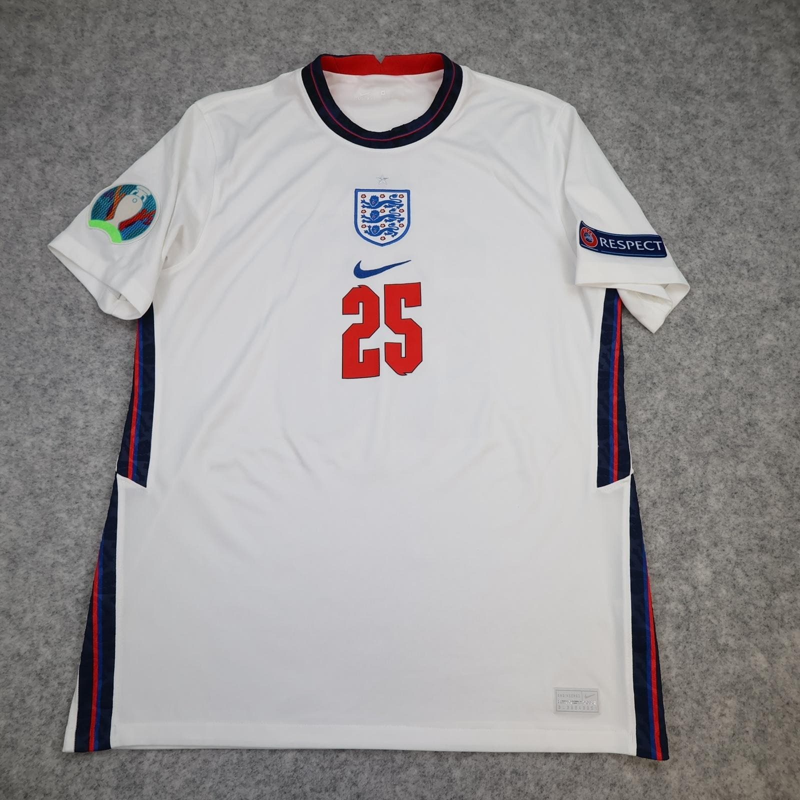 England Home Shirt Mens Medium White 2020 2021 Football Nike Saka 25 Jersey photo 2