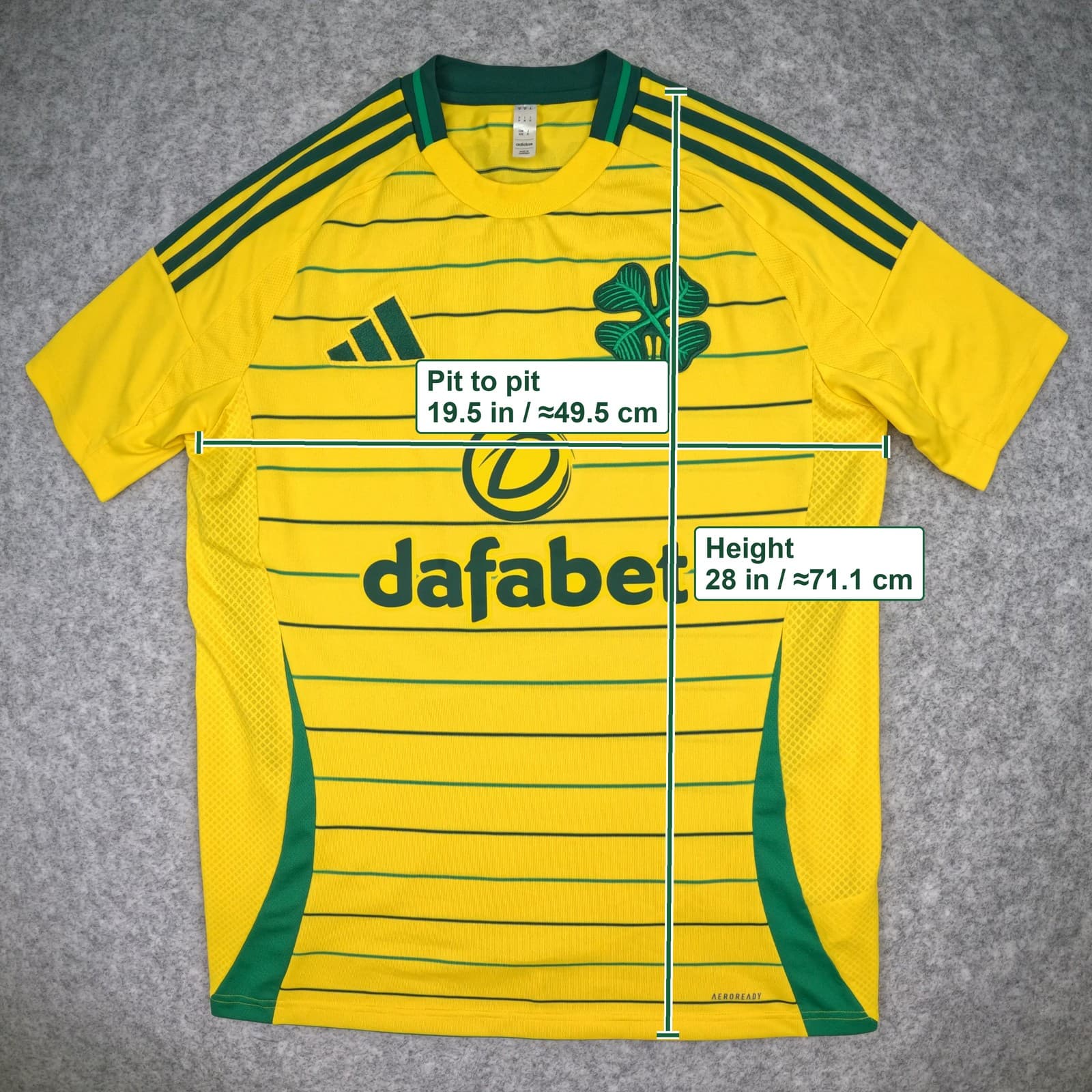 Celtic Football Shirt Medium Yellow Away 2024 25 adidas Kyogo 8 Soccer Jersey photo 3