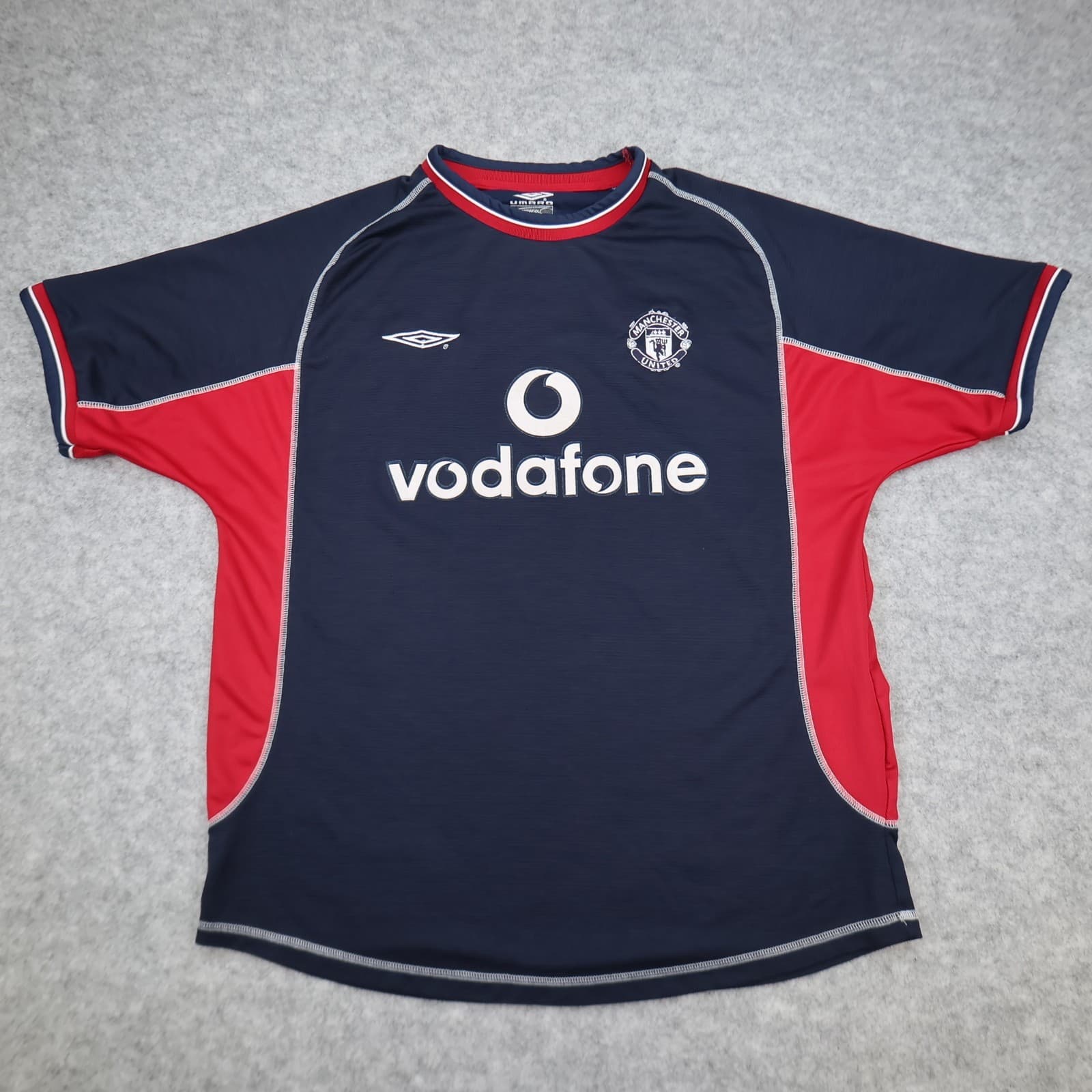 Manchester United Shirt Large Navy Third 2000 2001 Umbro David Beckham Jersey photo 2