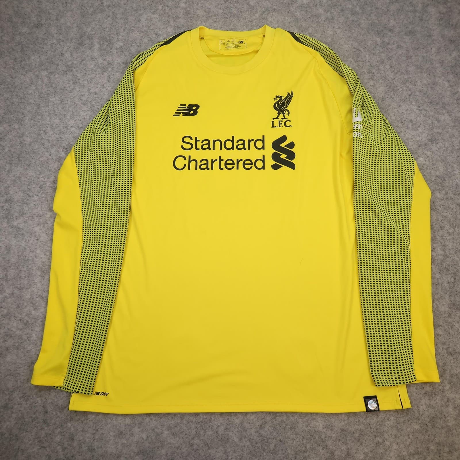 Liverpool Goalkeeper Shirt Mens XL Yellow 2018 2019 New Balance Becker 13 Jersey photo 2