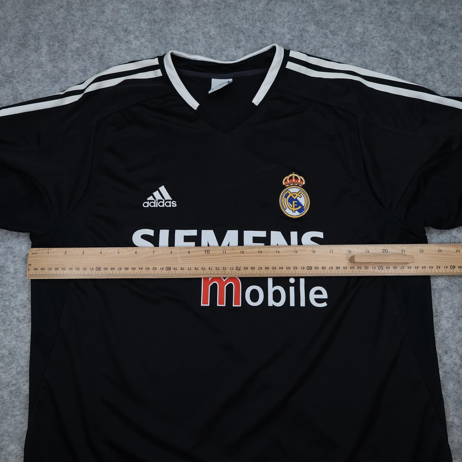 Vintage Real Madrid Shirt Mens Large Black Away 2003 2004 Adidas Siemens Mobile photo 11