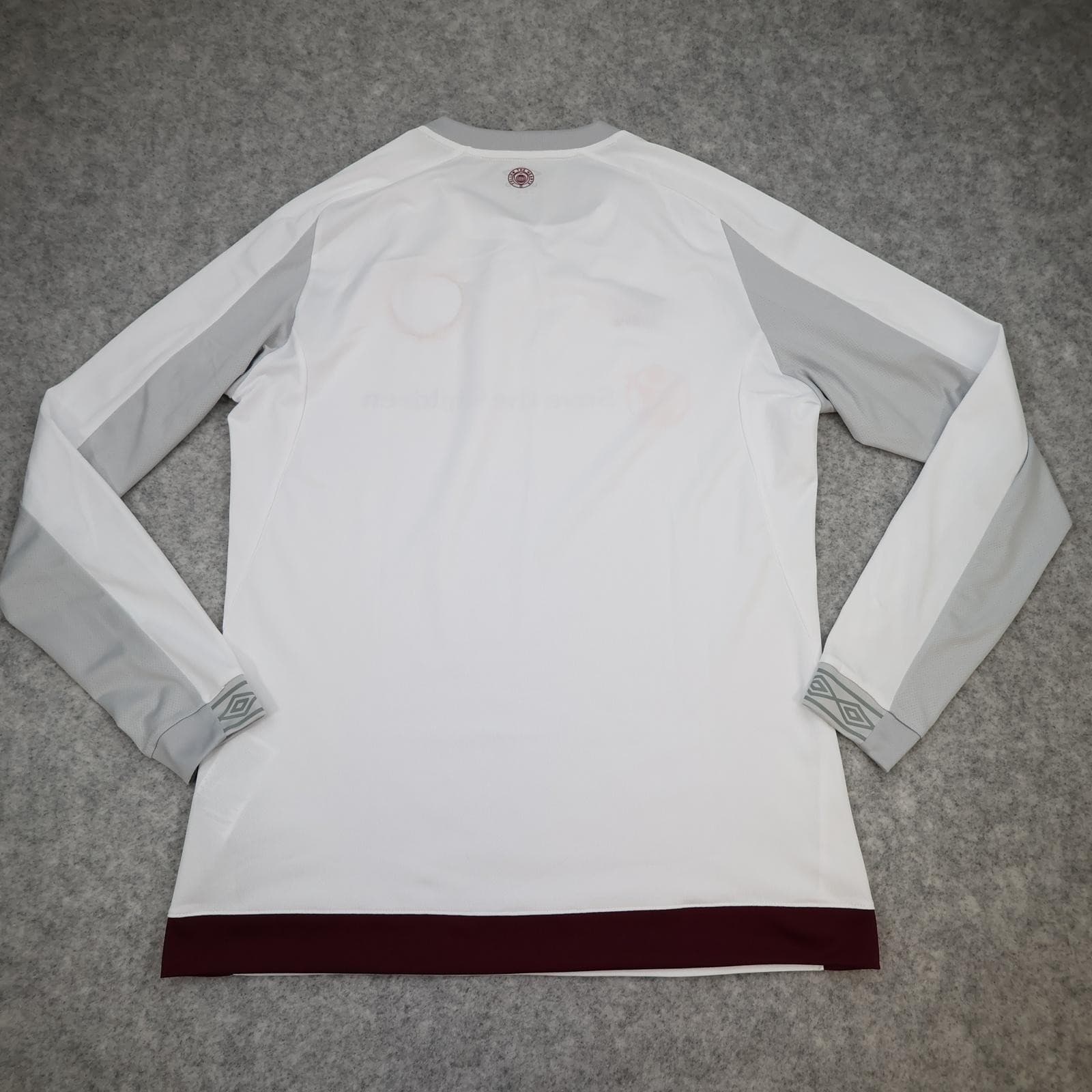 Hearts Shirt Mens Large White Away Long Sleeve Umbro 2018 2019 Soccer Jersey photo 2