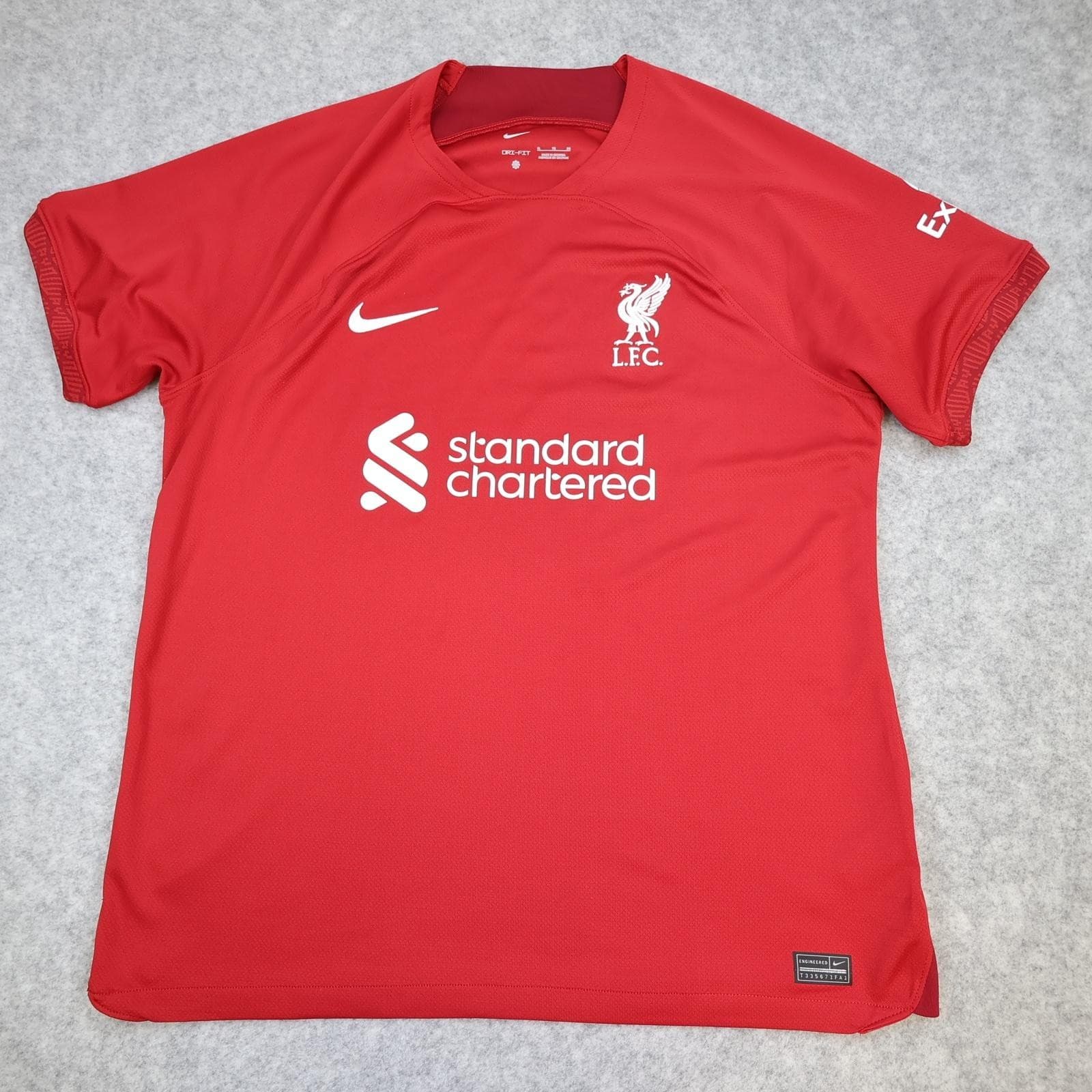 Liverpool Shirt Mens XL Red Home 2022 2023 Nike Standard Chartered Soccer Jersey