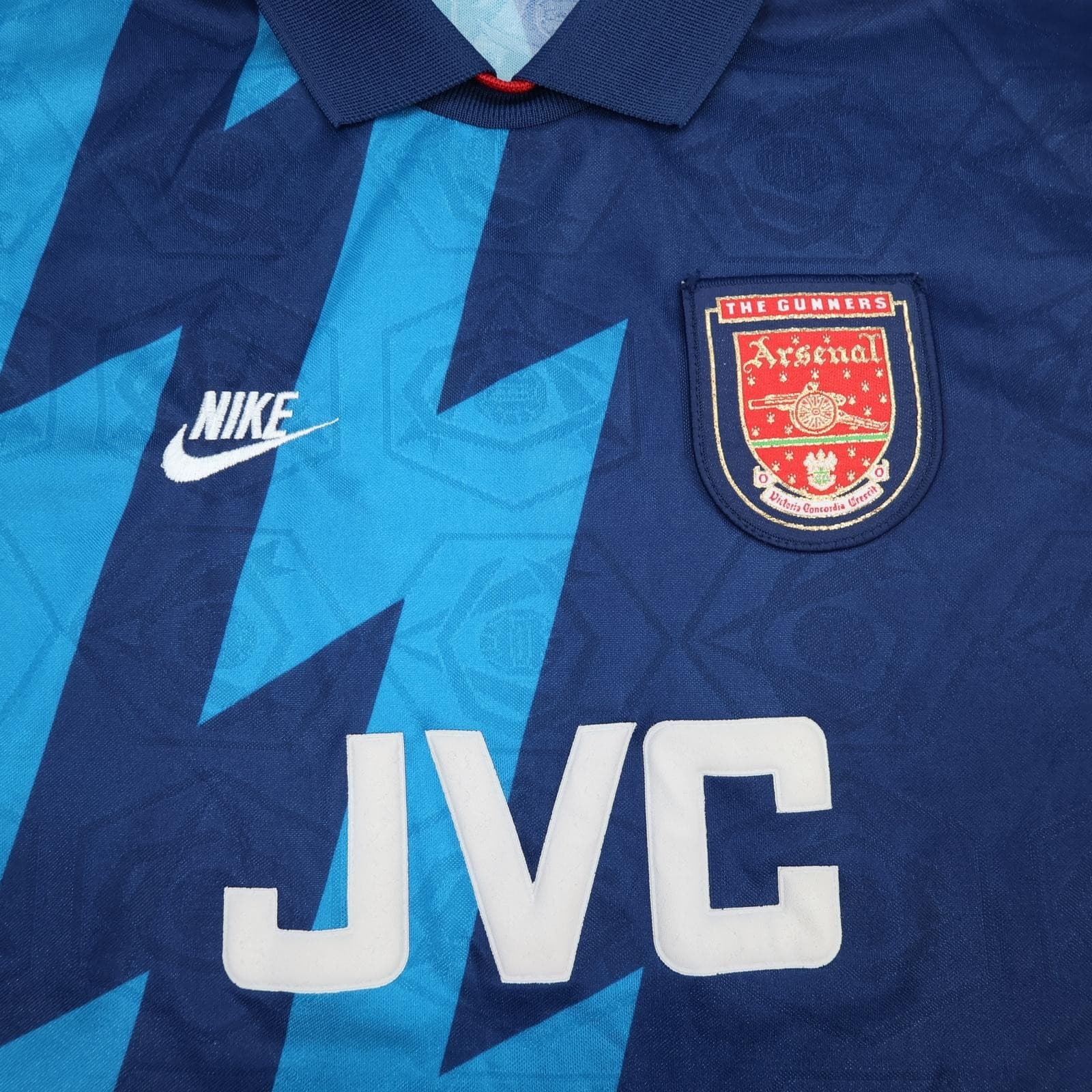 Vintage Arsenal Shirt Mens XL Blue Away 1995 1996 Football Nike JVC Jersey UK photo 4