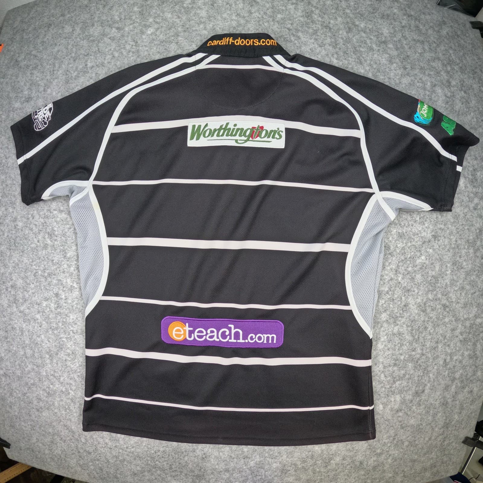 Ospreys Rugby Shirt Extra Large Black Home Kooga Short Sleeve Button Rugby Union photo 2