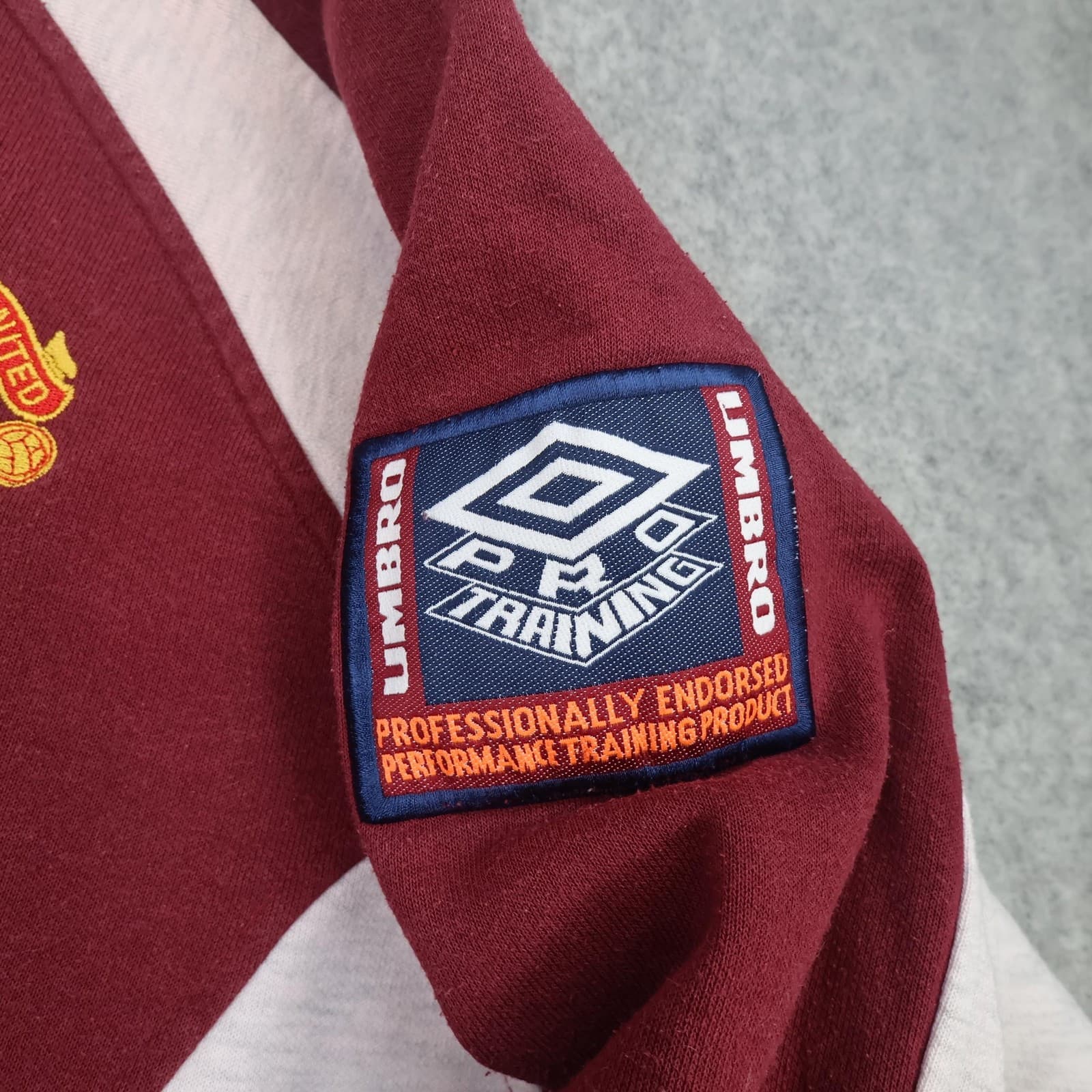 Vintage Manchester United Training Sweatshirt Mens Large 1996 Umbro Sharp Soccer photo 6
