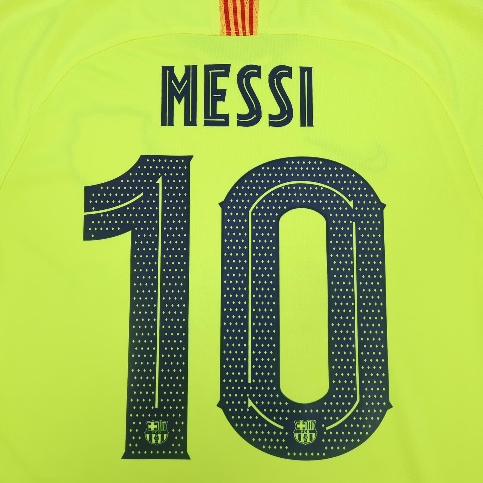 Barcelona Away Shirt Mens Medium Yellow 2018 2019 Football Nike Messi 10 Jersey photo 3