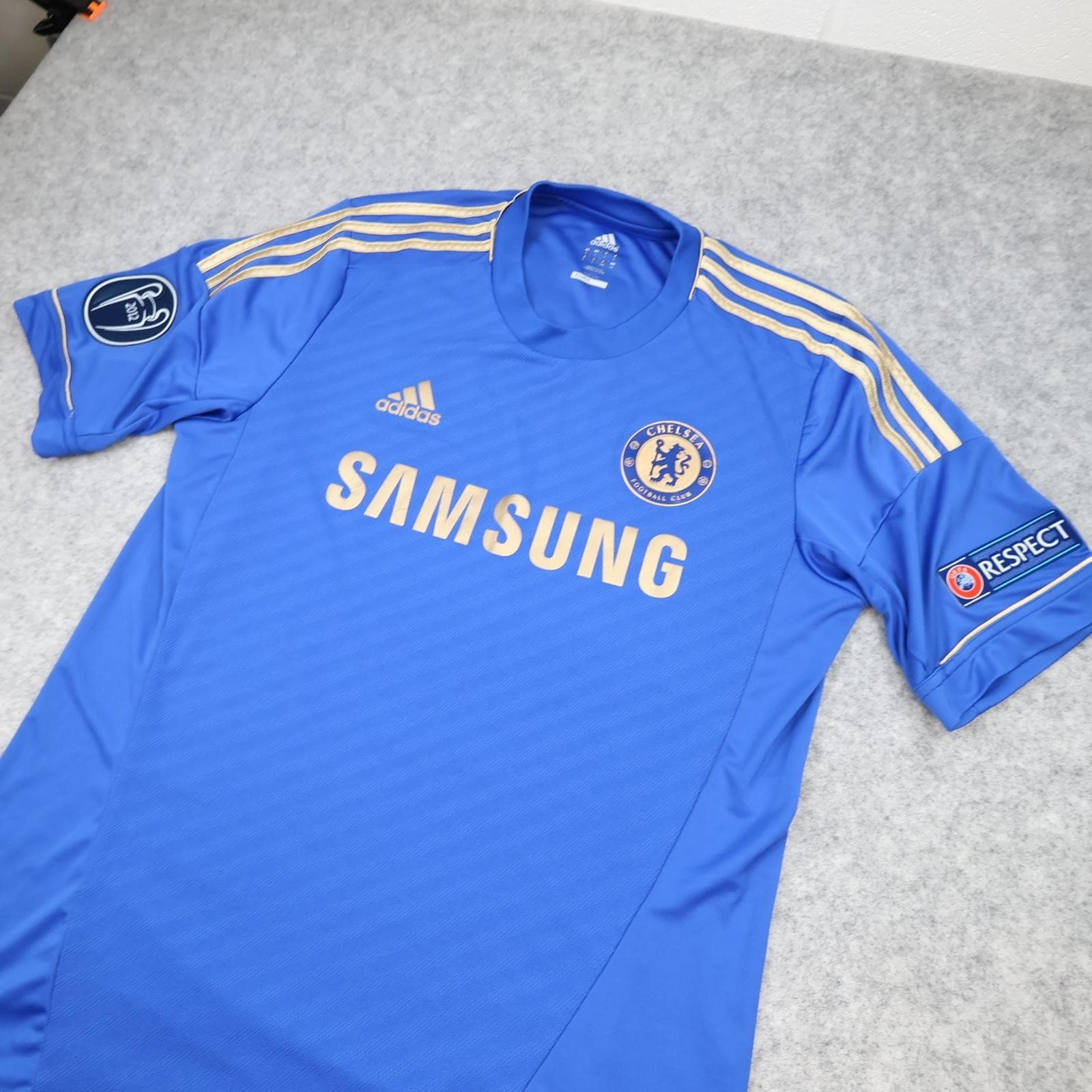Chelsea Shirt Mens Large Blue Home 2012 2013 Adidas Hazard 17 Soccer Jersey photo 7