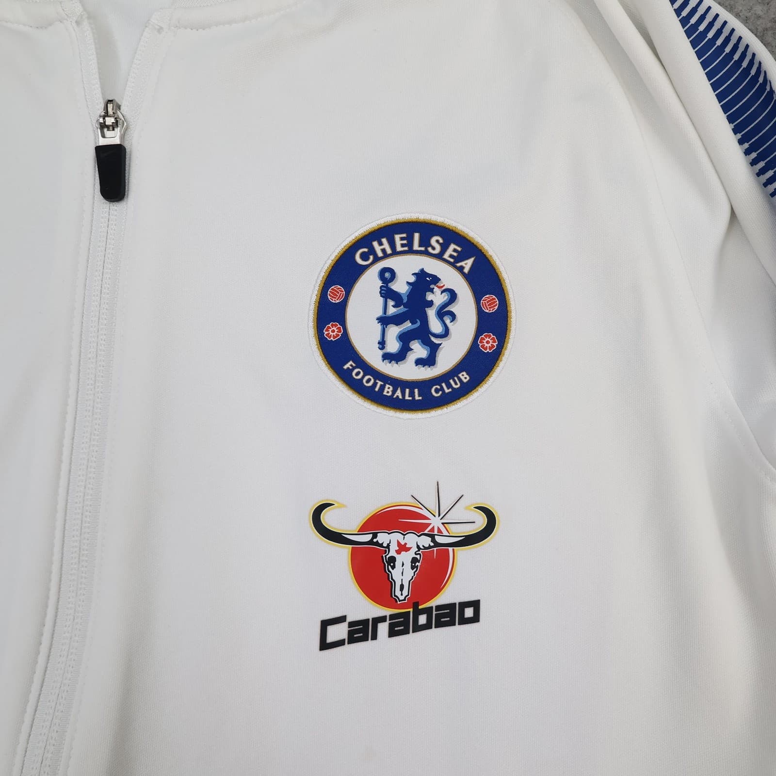 Chelsea FC Jacket Mens Medium White Blue 2017 2018 EPL Football Nike Dri Fit photo 3