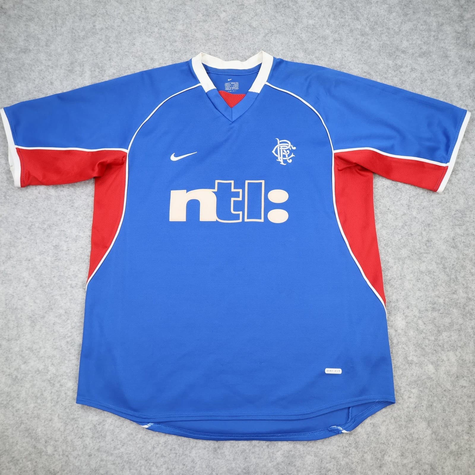 Vintage Rangers Shirt Mens Medium Blue Home 2001 2002 Soccer Nike Ntl Jersey 00s