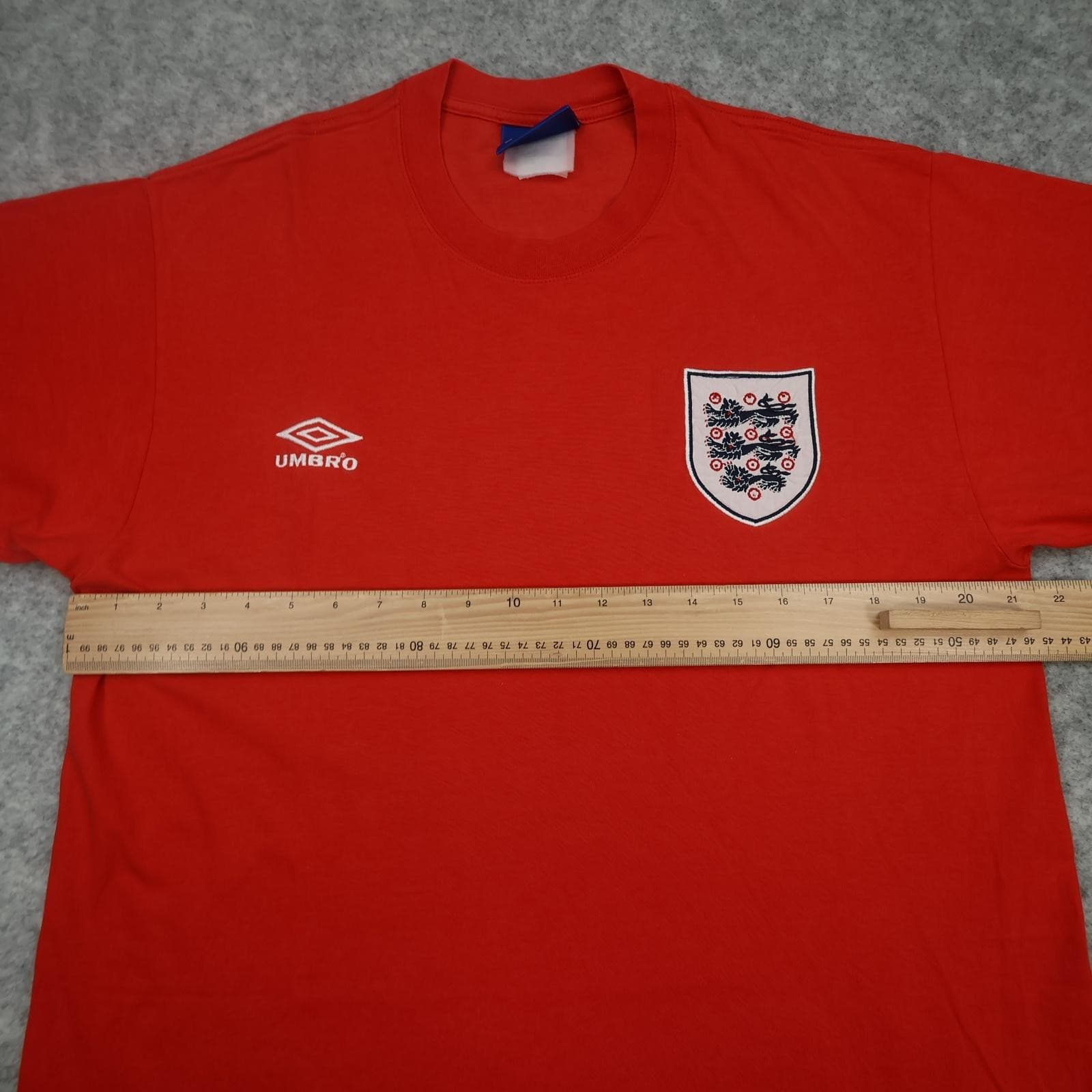 England Shirt Mens Medium Red Retro Football Umbro 1970 Away 2000's Retro photo 8