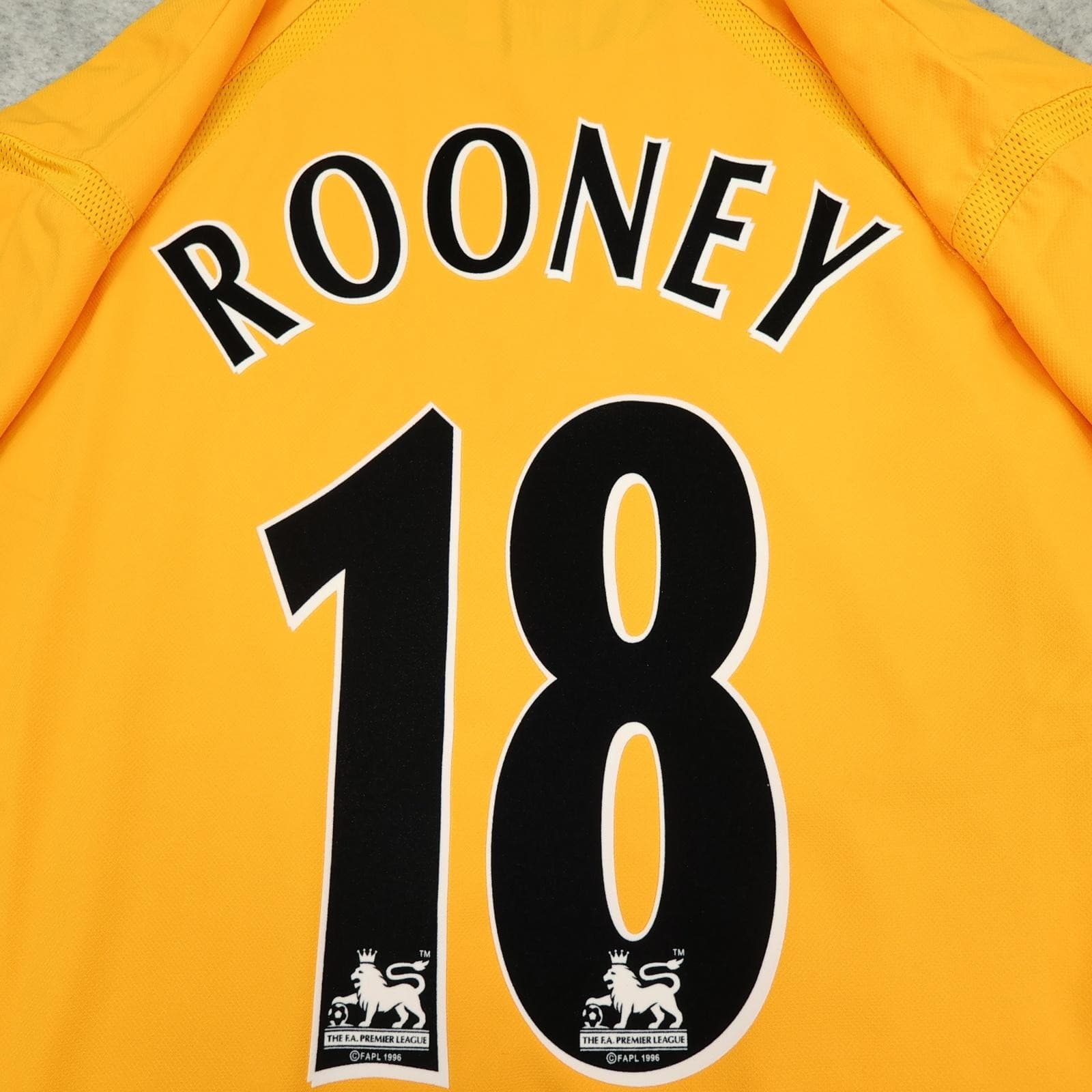 Vintage Everton Shirt Mens Large Gold Away 2003 2004 EPL Football Puma Rooney 18 photo 2
