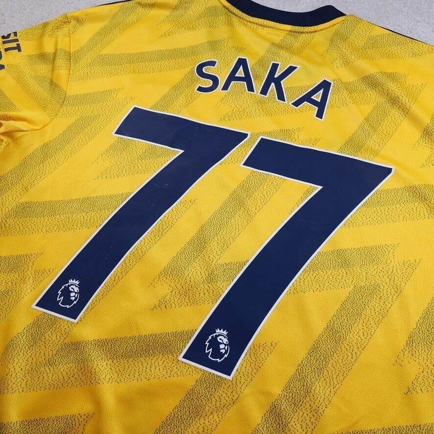 Arsenal Shirt Medium Yellow Away Kit 2019 2020 Adidas Soccer Jersey Saka 77 photo 6