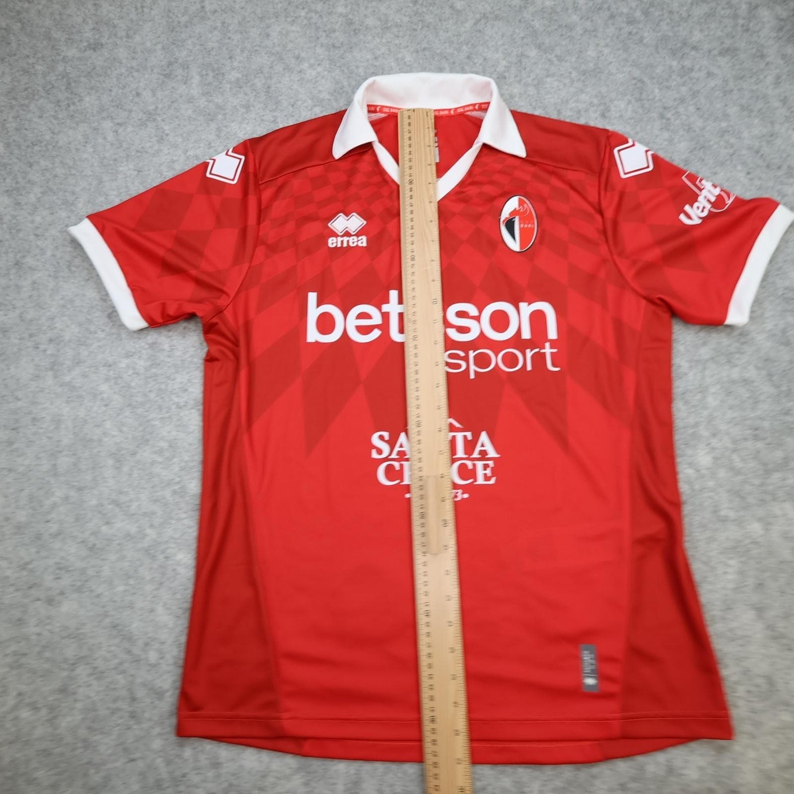 SSC Bari Shirt Mens Large Red Home 2025 2026 Errea Betsson Sport Jersey photo 13