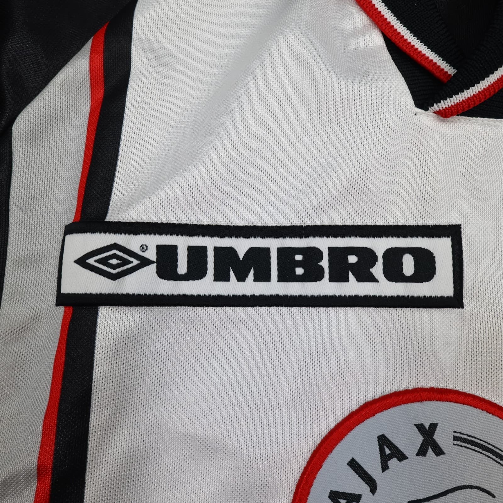 Ajax Football Shirt Large White Away Kit 1998 1999 Umbro Soccer Jersey photo 4