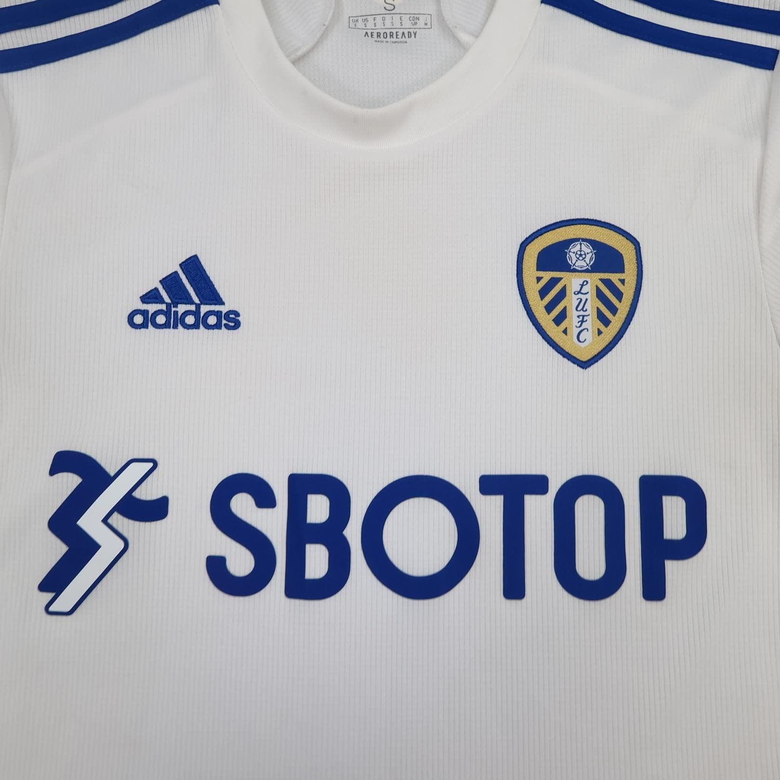 Leeds United Shirt Mens Small White Home 2020 2021 EPL Football Adidas SBOTOP photo 2