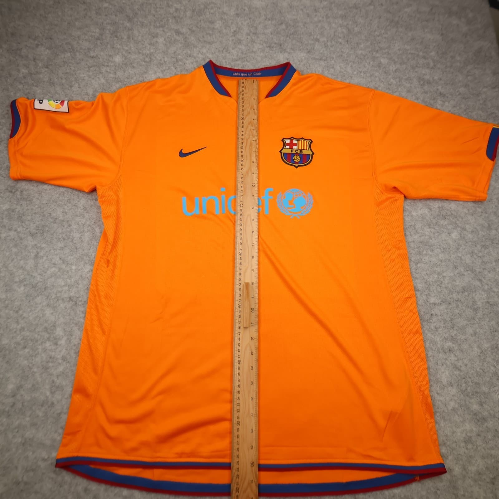 Vintage Barcelona Shirt 2XL Orange Away Kit 2006 2007 Nike Soccer Jersey photo 14