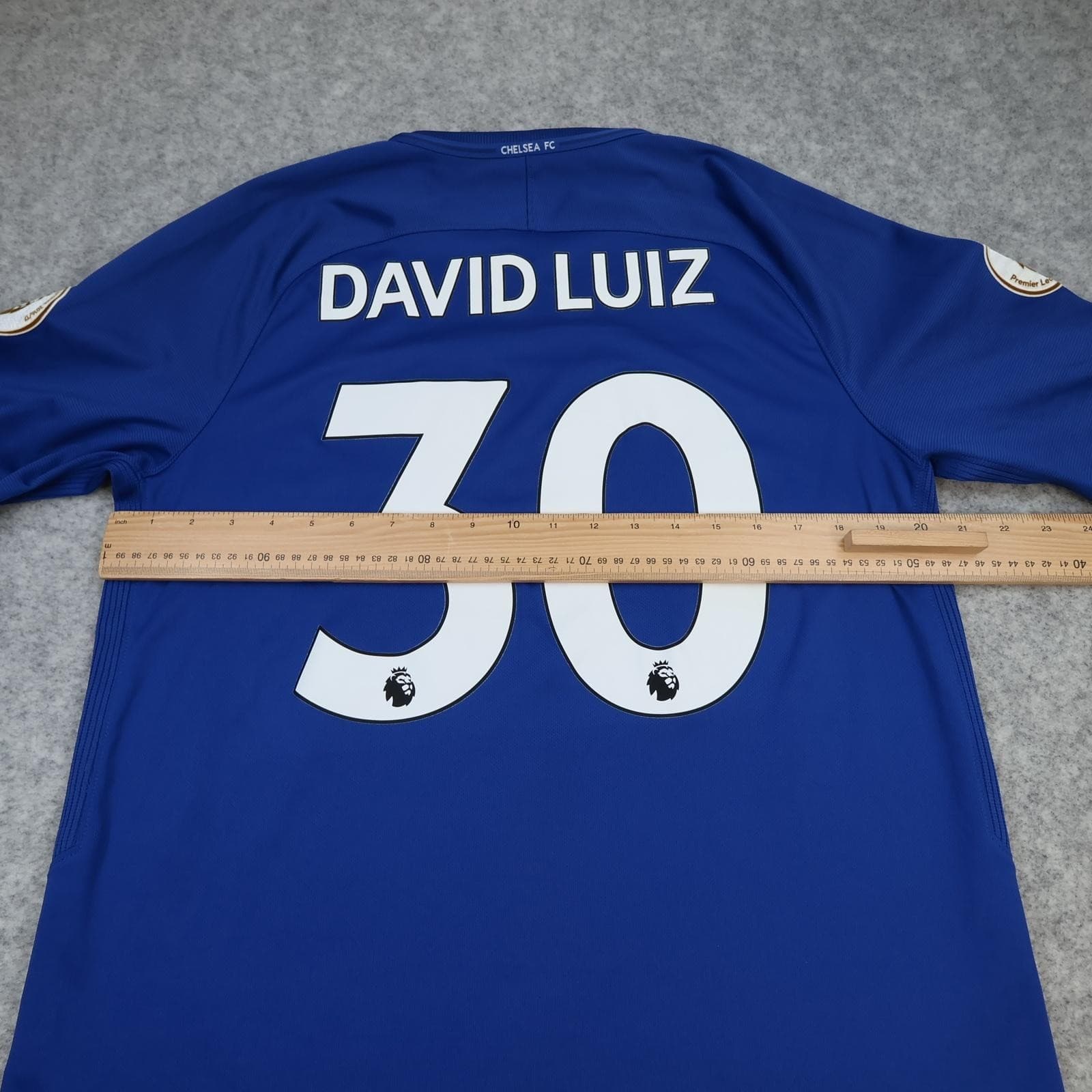Chelsea Shirt Mens Large Blue Home 2017 2018 Football Nike David Luiz 30 Jersey photo 11