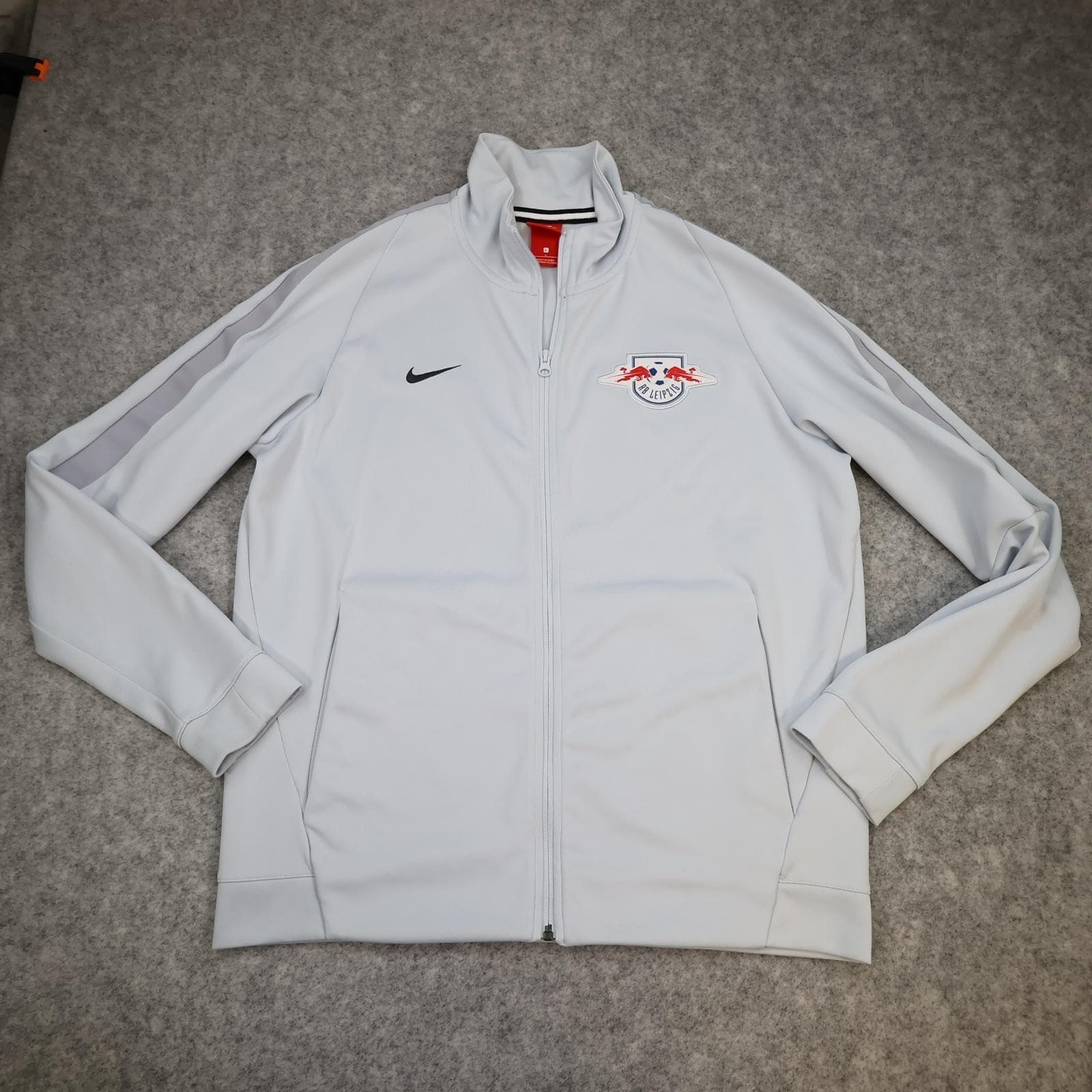 RB Leipzig Jacket Mens Large Grey 2017 2018 Bundesliga Football Nike Track Top