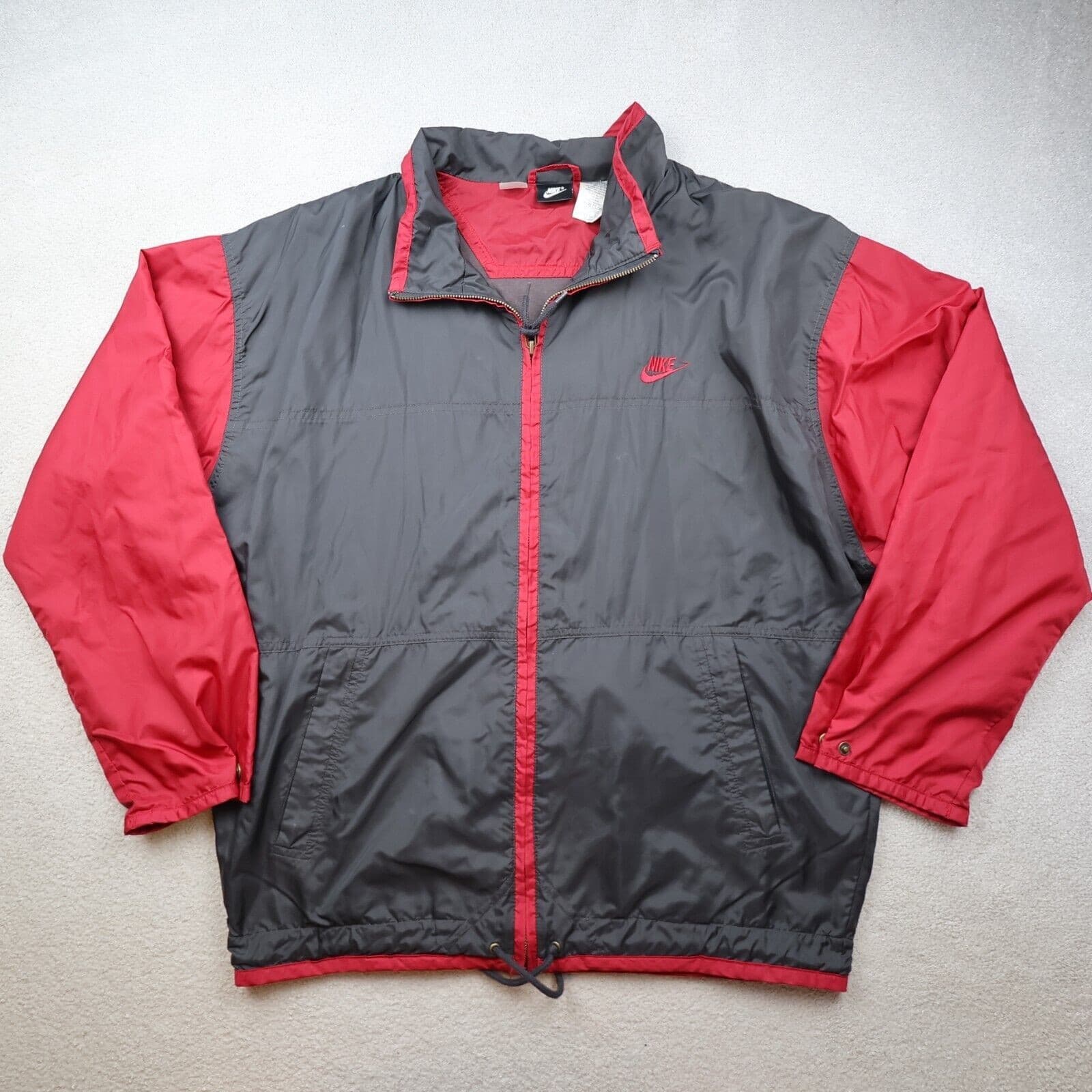 Vintage Nike Tracksuit Large Jacket Windbreaker Blue Ribbon Sports Black Red 90s photo 2