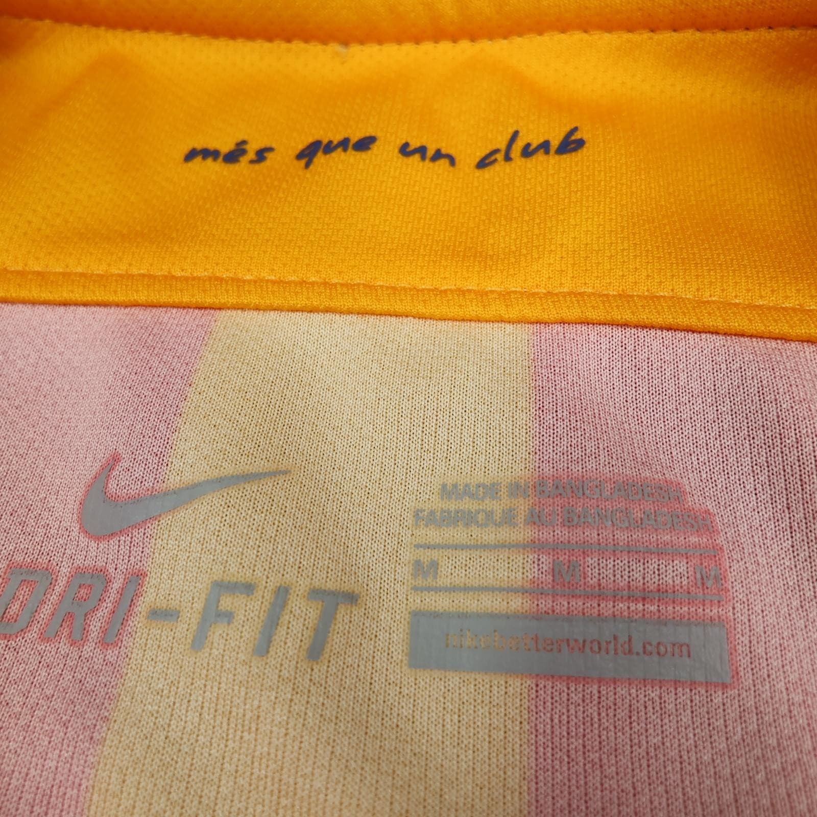 Barcelona Shirt Mens Medium Yellow Away 2015 2016 Football Nike Messi 10 photo 6