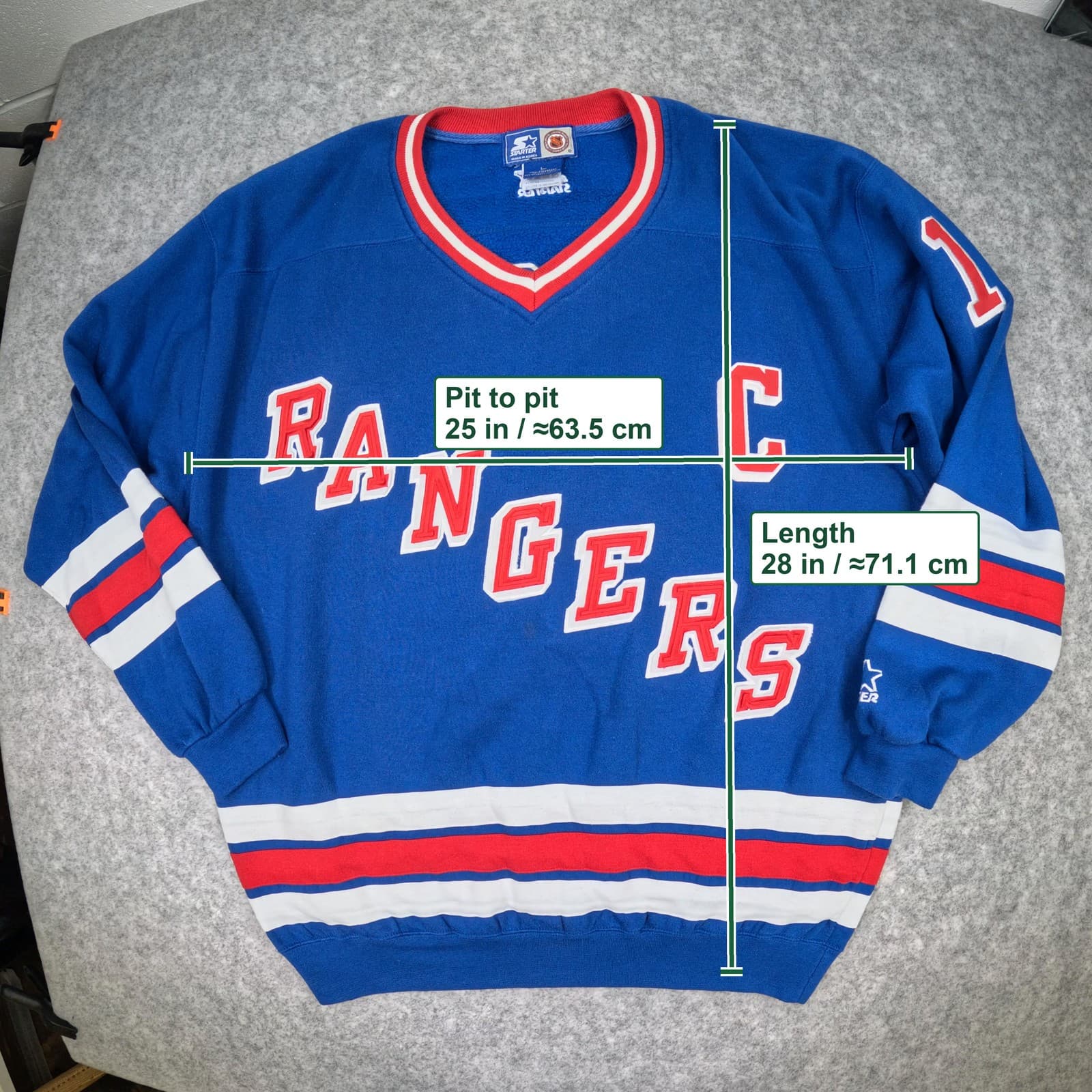 New York Rangers Jersey Large Blue Starter Messier 11 Long Sleeve Ice Hockey 90s photo 3