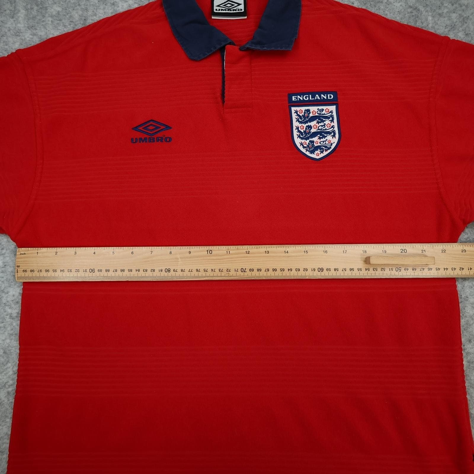England Away Shirt Mens Large Red 1999 20001 Umbro Soccer Jersey photo 9