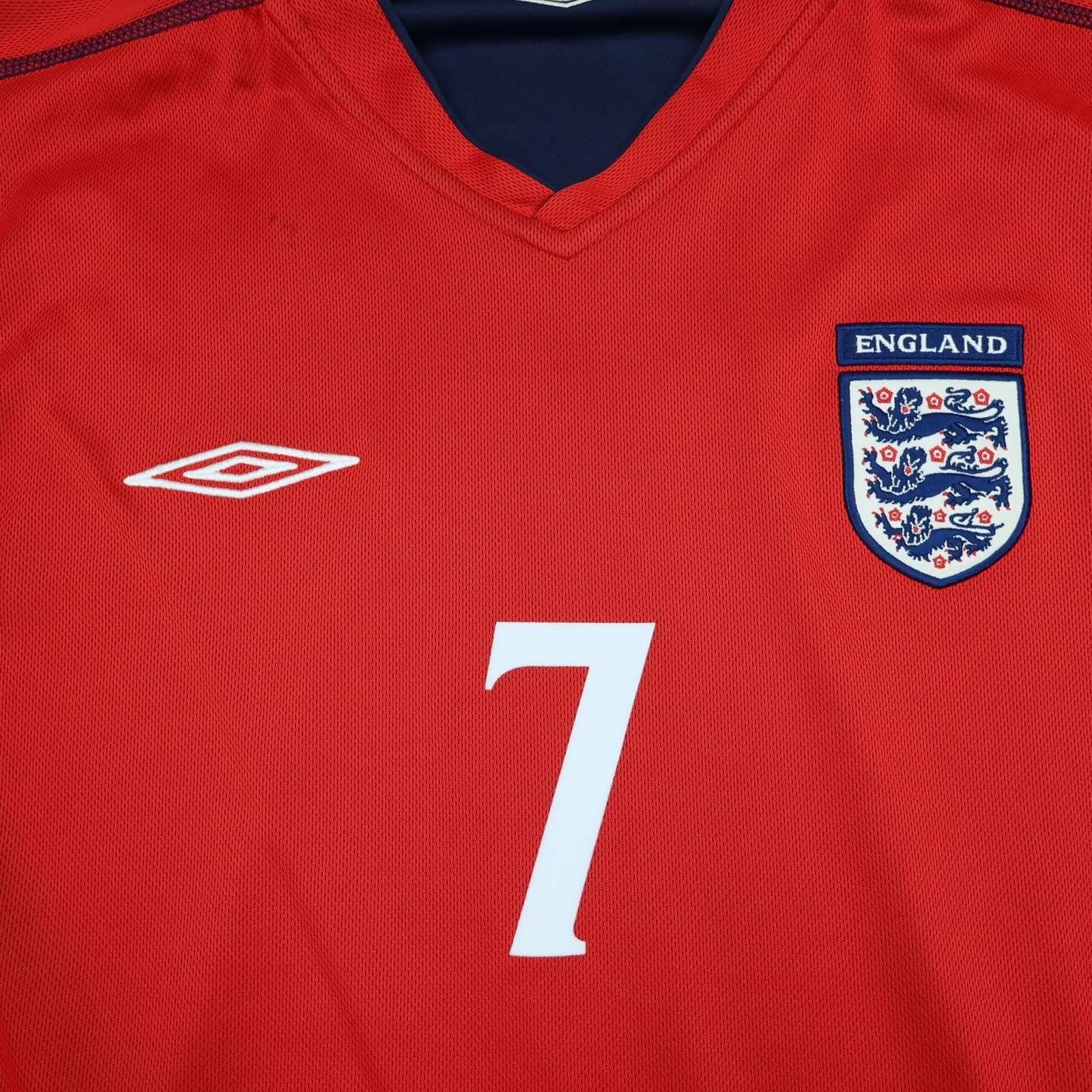 Vintage England Away Shirt Mens Extra Large Red 2002 2004 Umbro Beckham 7 00s photo 5