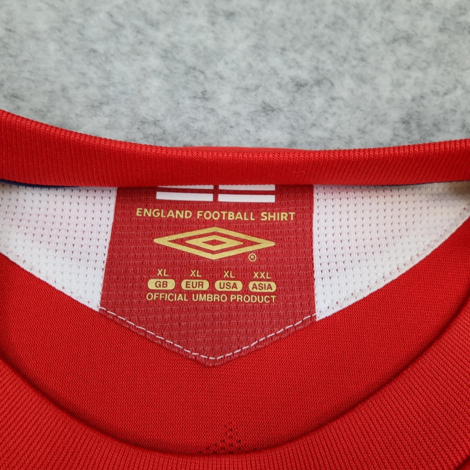 England Away Shirt Mens XL Red 2006 2008 Football Umbro Beckham 7 Jersey Top photo 7