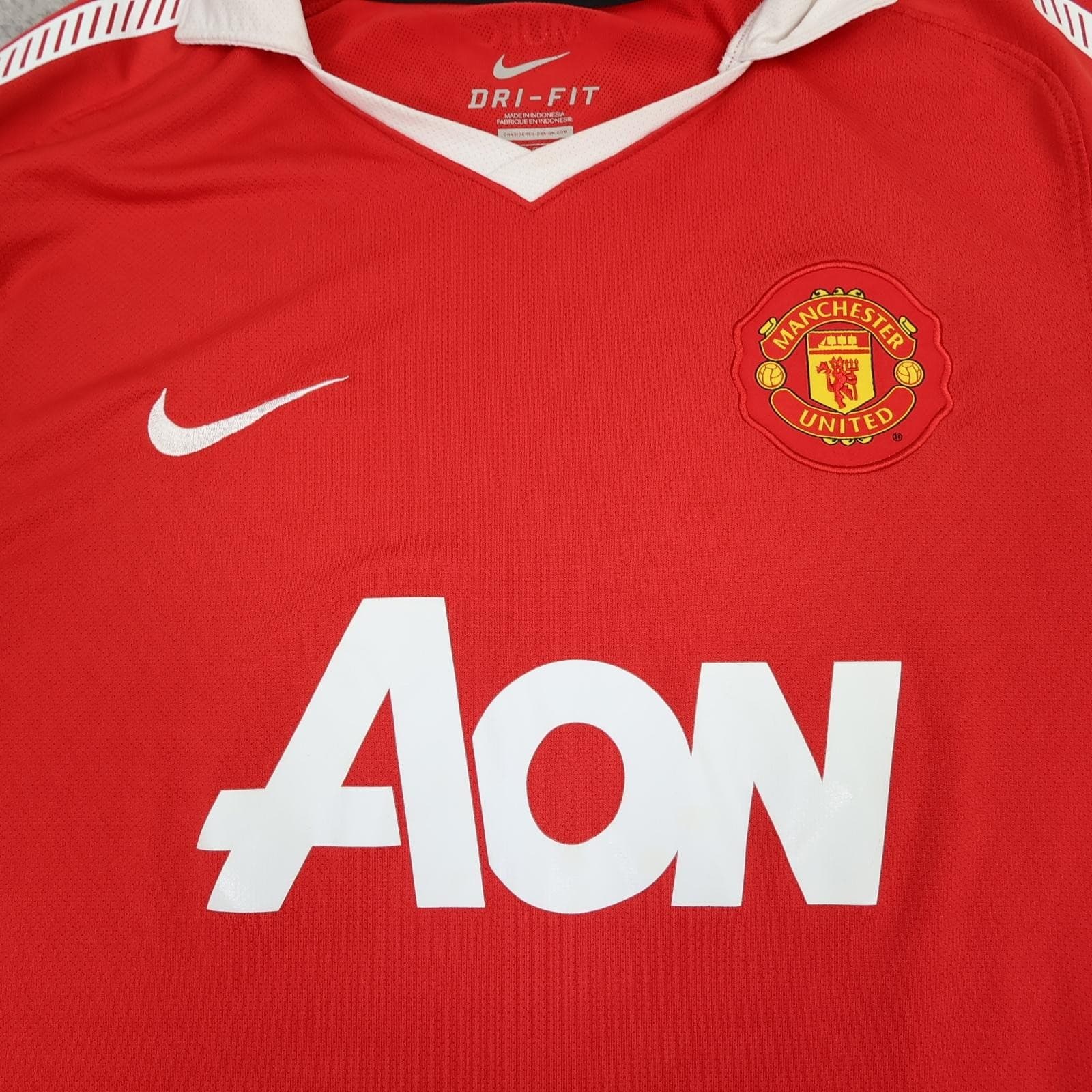 Manchester United Shirt Mens Large Red Home 2010 2011 EPL Football Nike Nani 17 photo 4