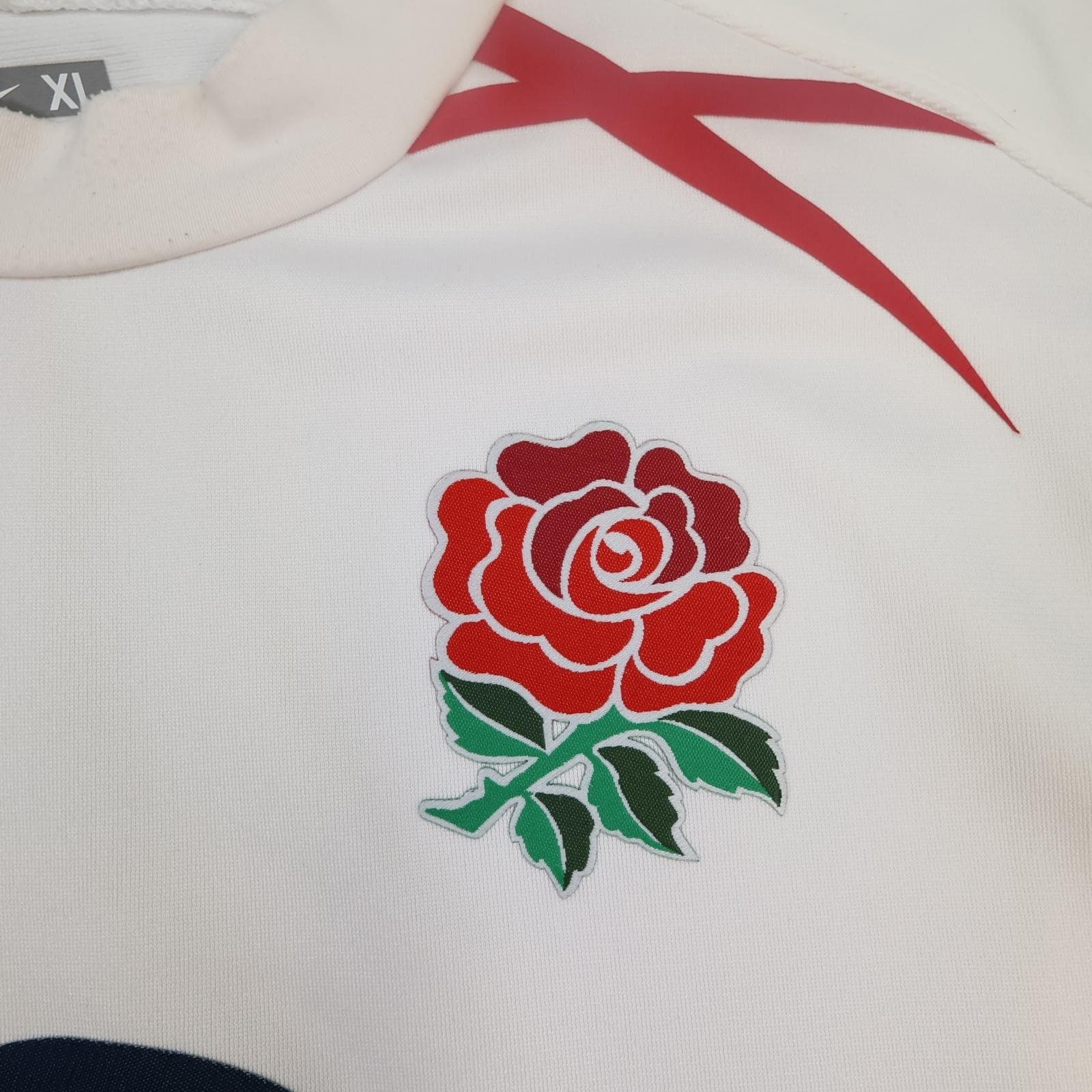England Rugby Shirt Mens XL White 2007 2008 Home Rugby Union Nike O2 Jersey photo 4