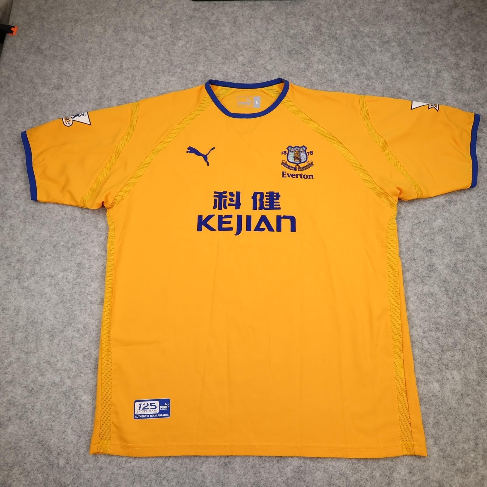 Vintage Everton Shirt Mens Large Gold Away 2003 2004 EPL Football Puma Rooney 18 photo 5