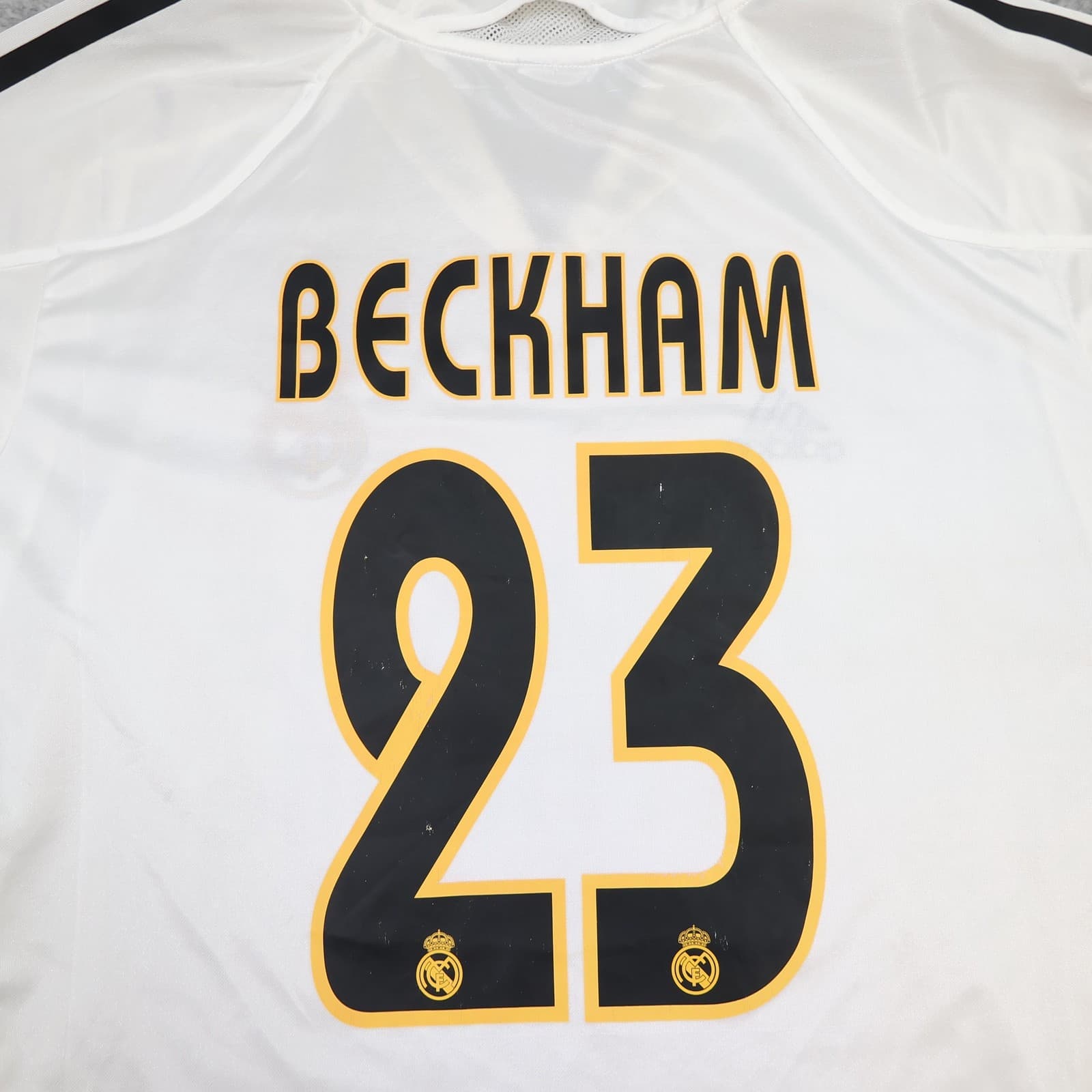 Vintage Real Madrid Shirt Mens XL White 2004 2005 Adidas Siemens Beckham 23 photo 3