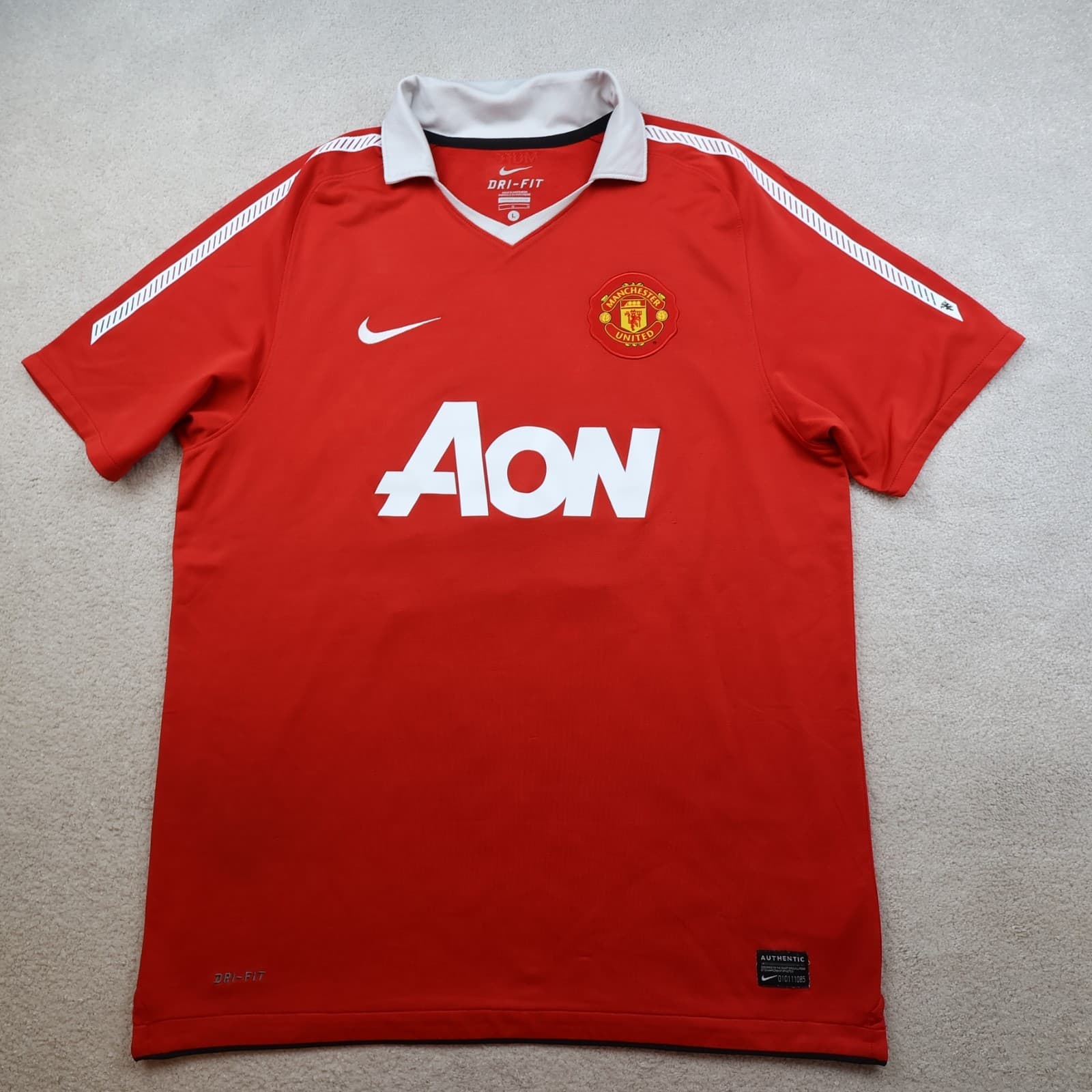 Manchester United Shirt Large Red Home Kit 2010 2011 Nike Jersey Wayne Rooney 10 photo 2