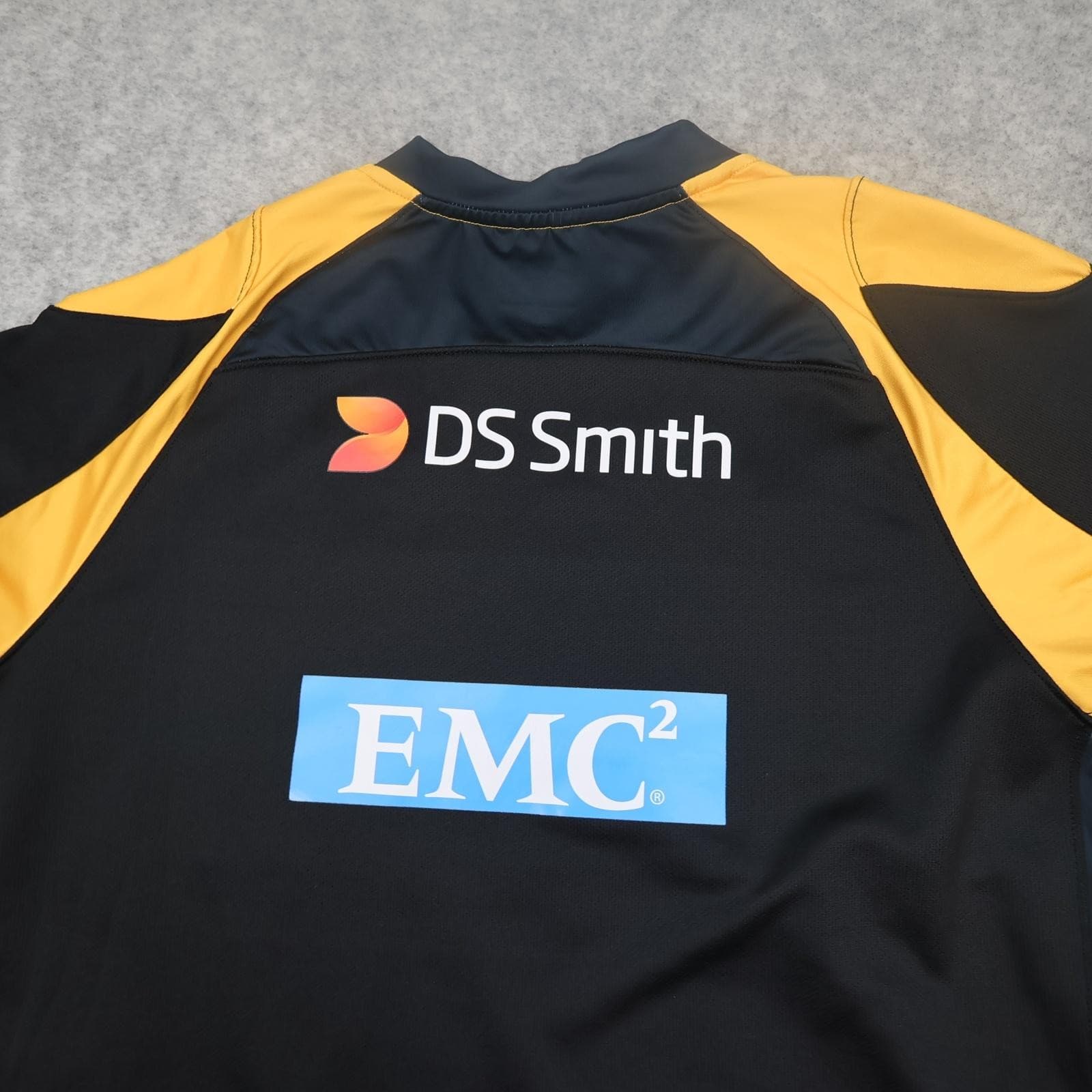 Wasps Rugby Shirt Mens XL Black Yellow Rugby Union 2015 2016 Land Rover photo 14