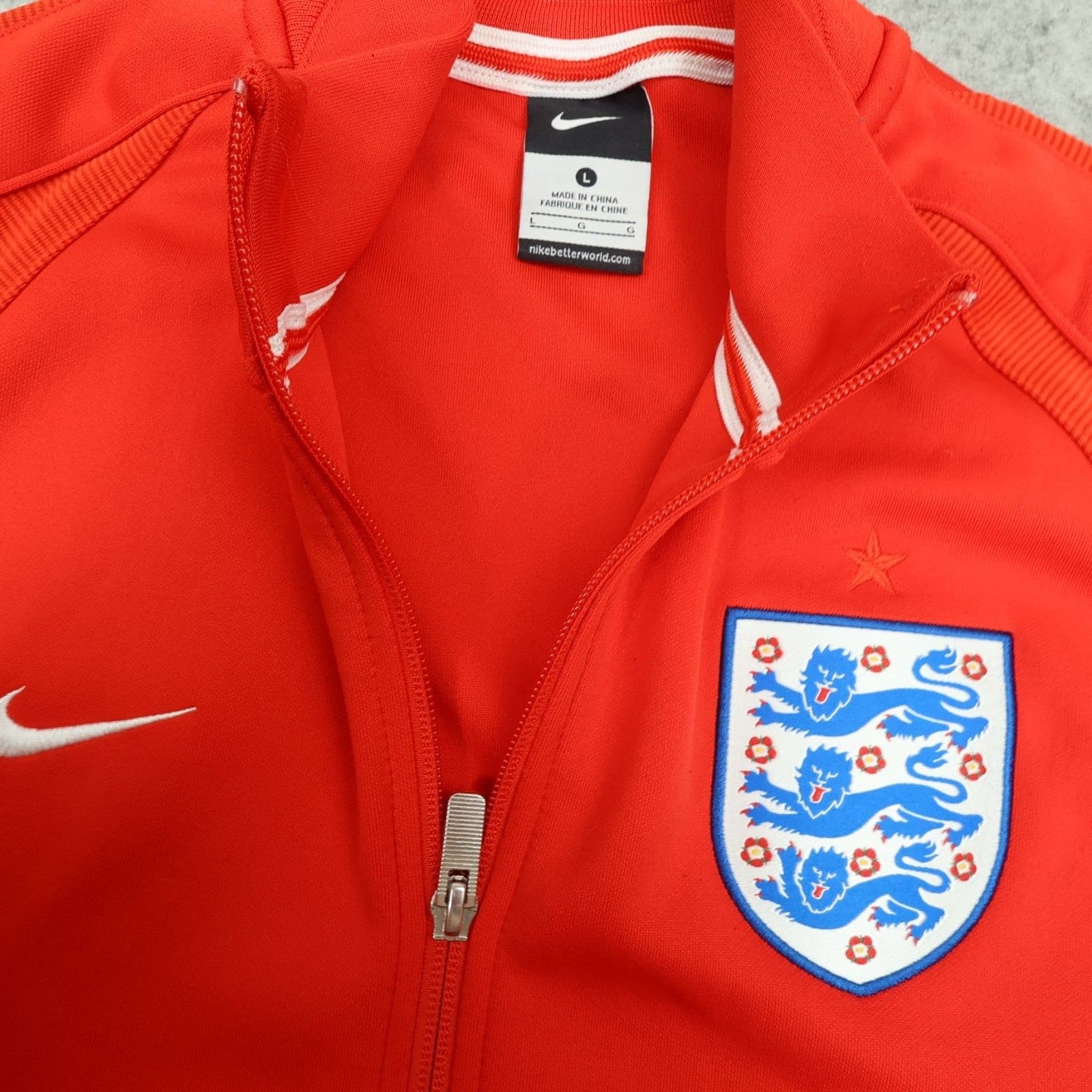 England Football Track Jacket Large Red Tracksuit Training Jacket 2016 2017 photo 7