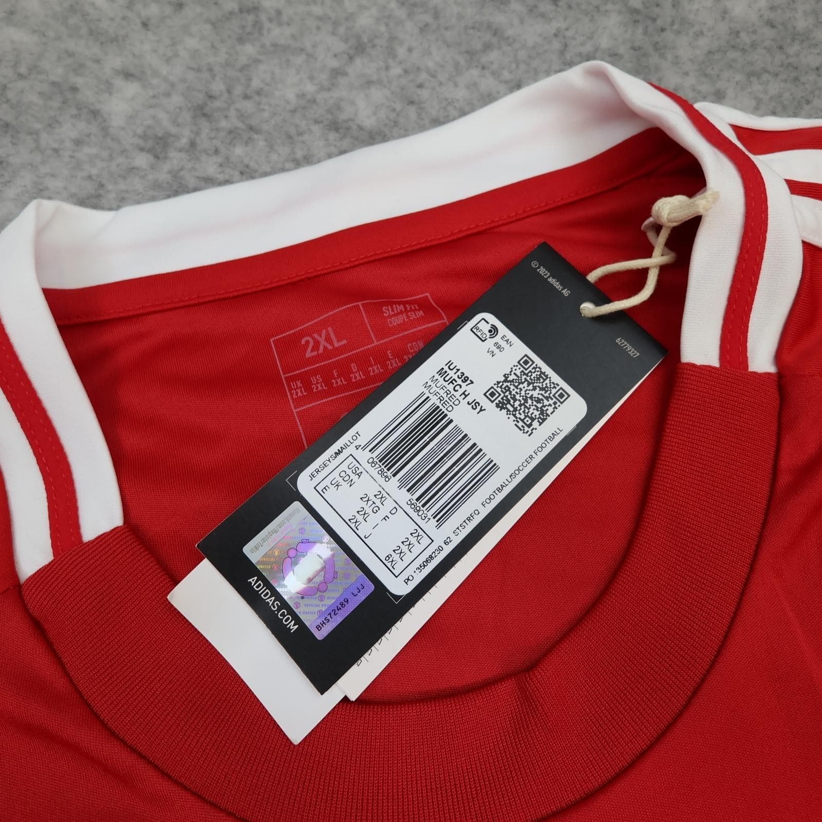 Manchester United Shirt Mens 2XL Red 2024 2025 Adidas Snapdragon DXC Jersey photo 8