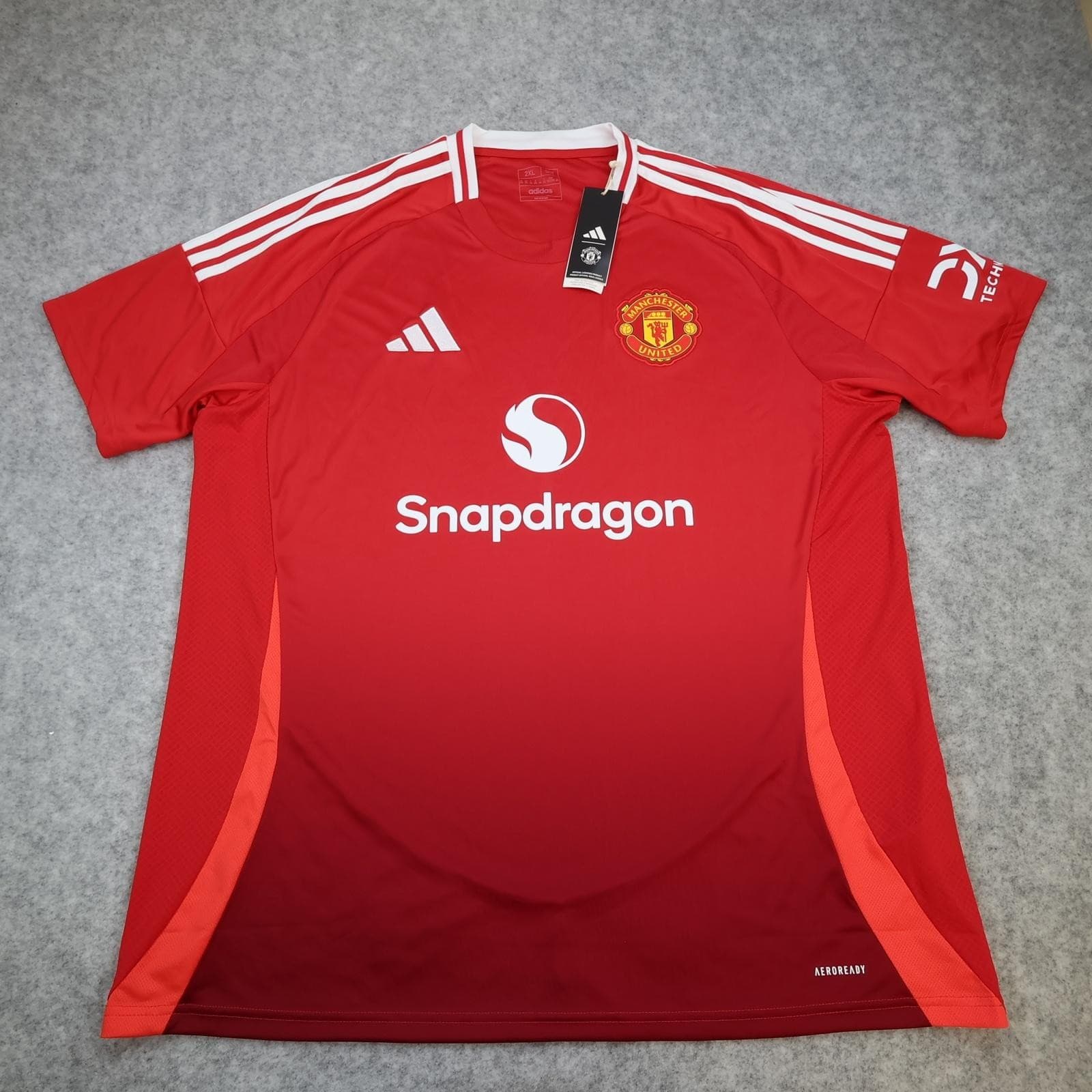 Manchester United Shirt Mens 2XL Red 2024 2025 Adidas Snapdragon DXC Jersey
