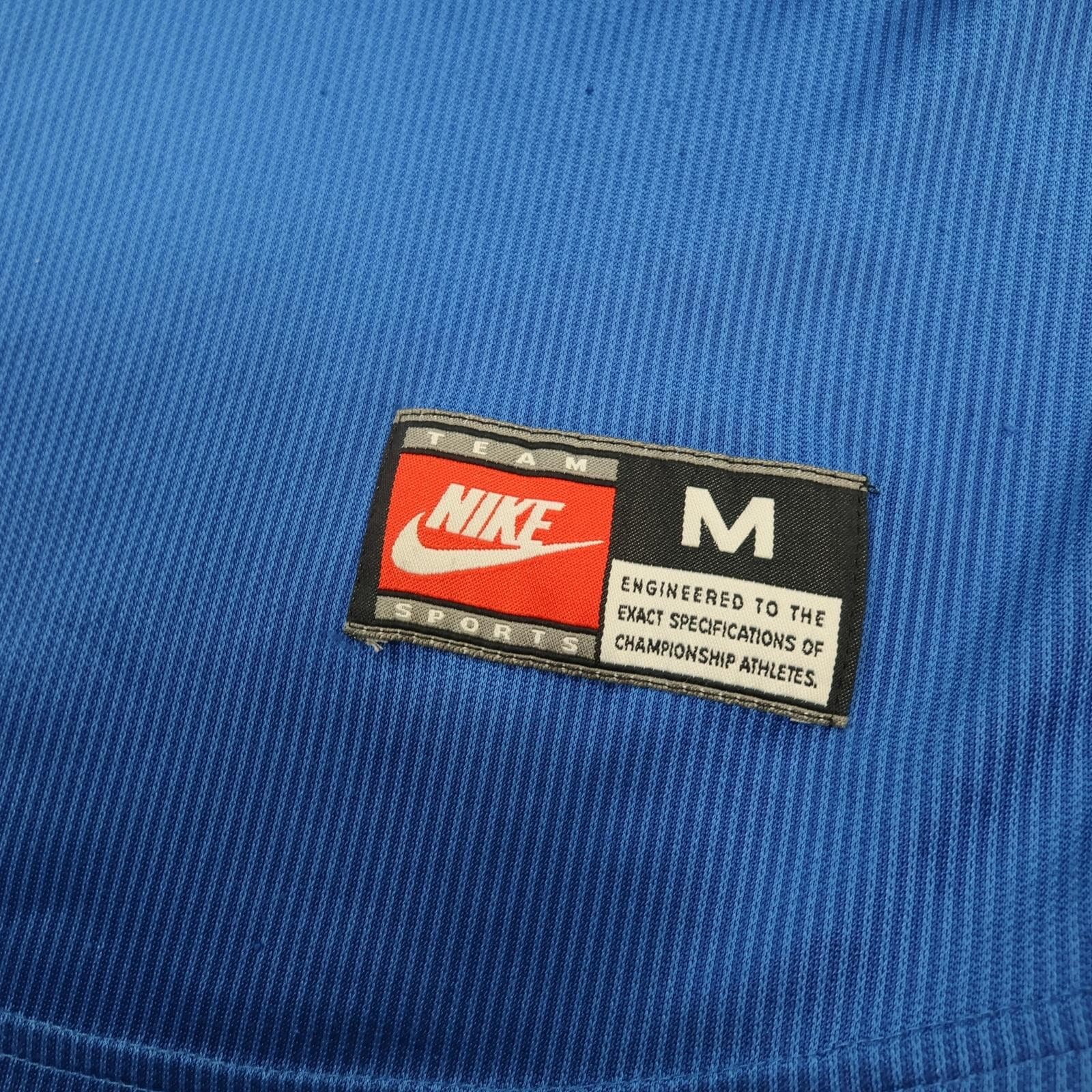 Vintage Italy Home Shirt Mens Medium Blue 1997 1998 Nike Dri Fit FIGC Jersey photo 6