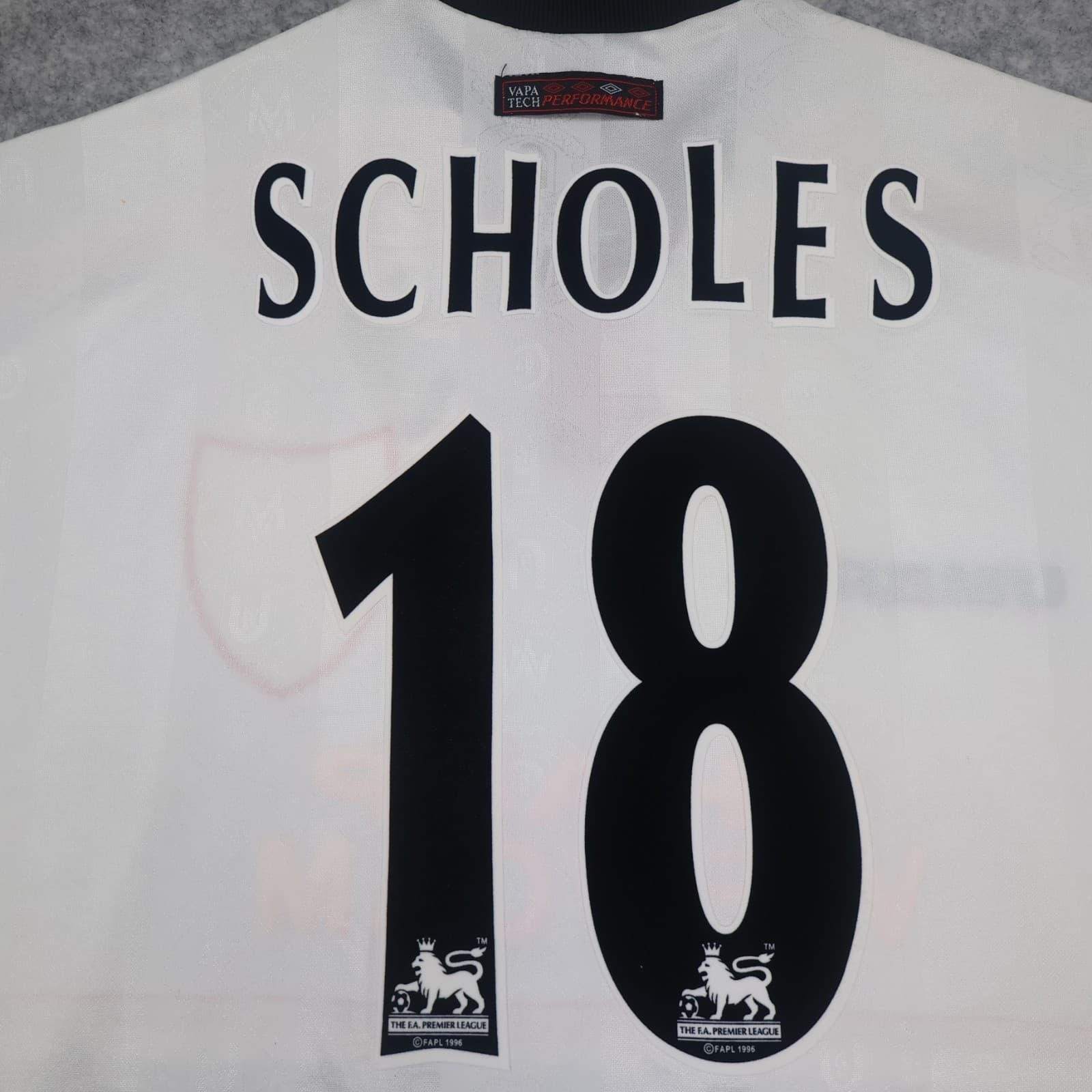 Manchester United Shirt 2XL White Away Kit 1997 1999 Umbro Jersey Paul Scholes photo 4